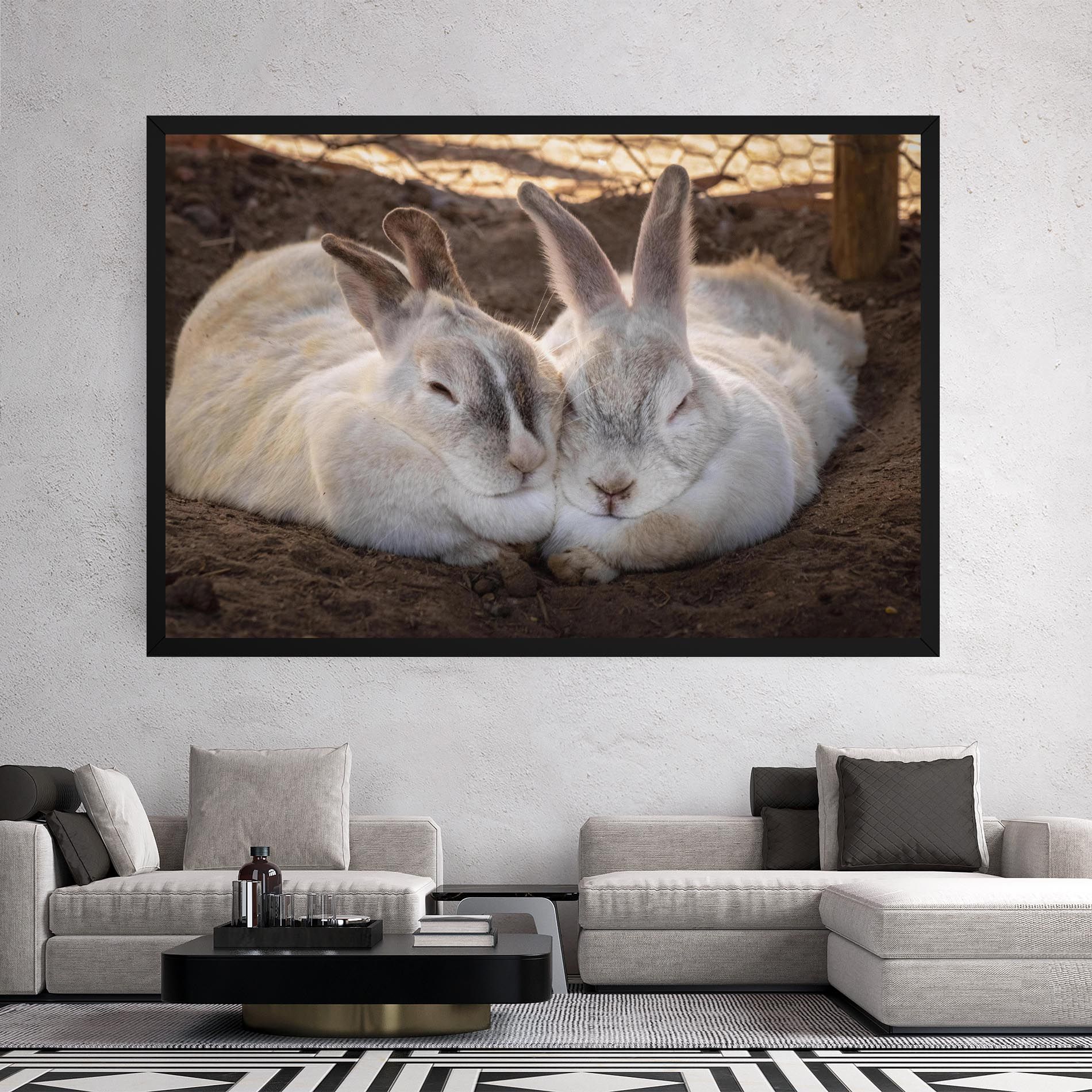 Light Grey Bunny Sleeping mockup 2