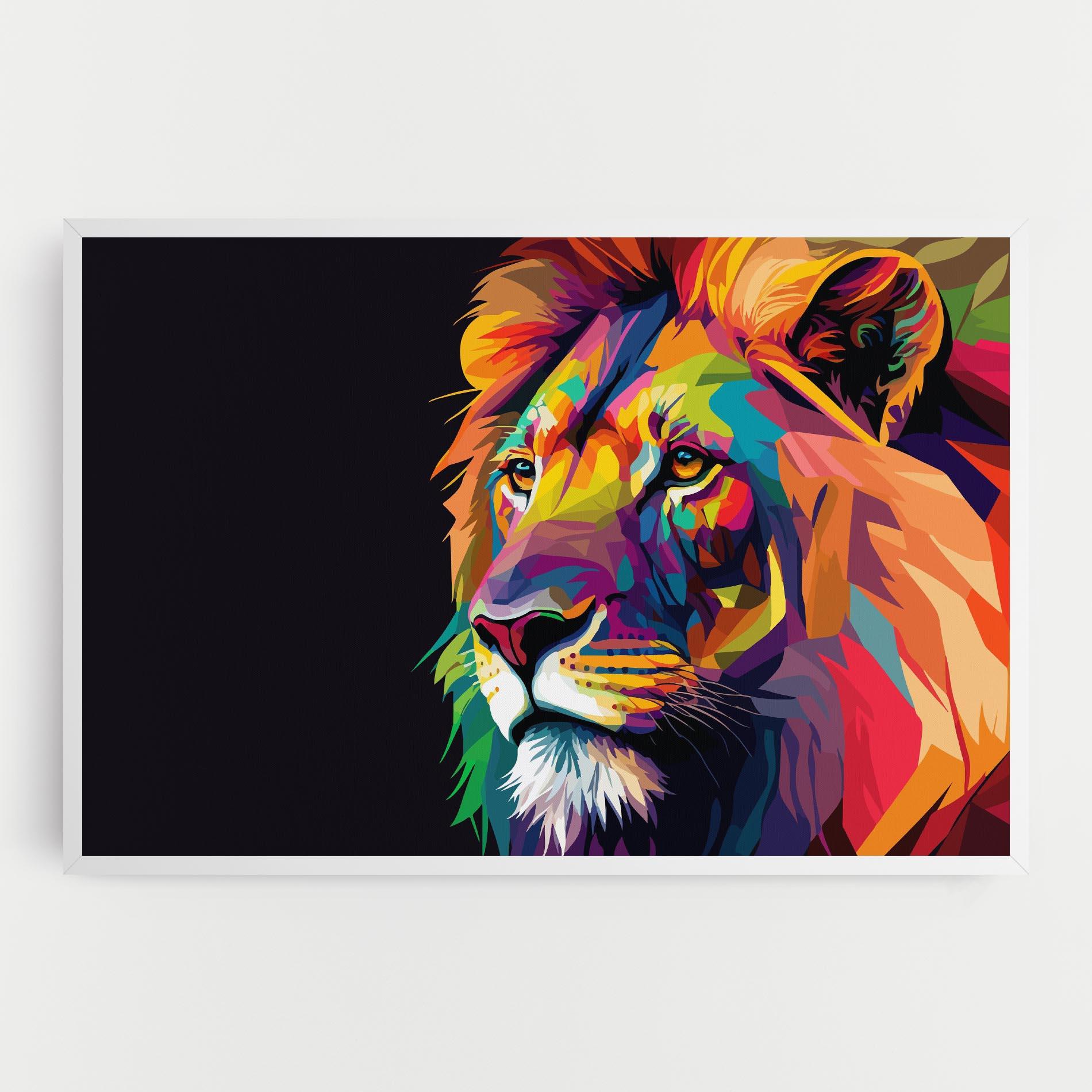 Картина на платно Colorful Lion mockup 0