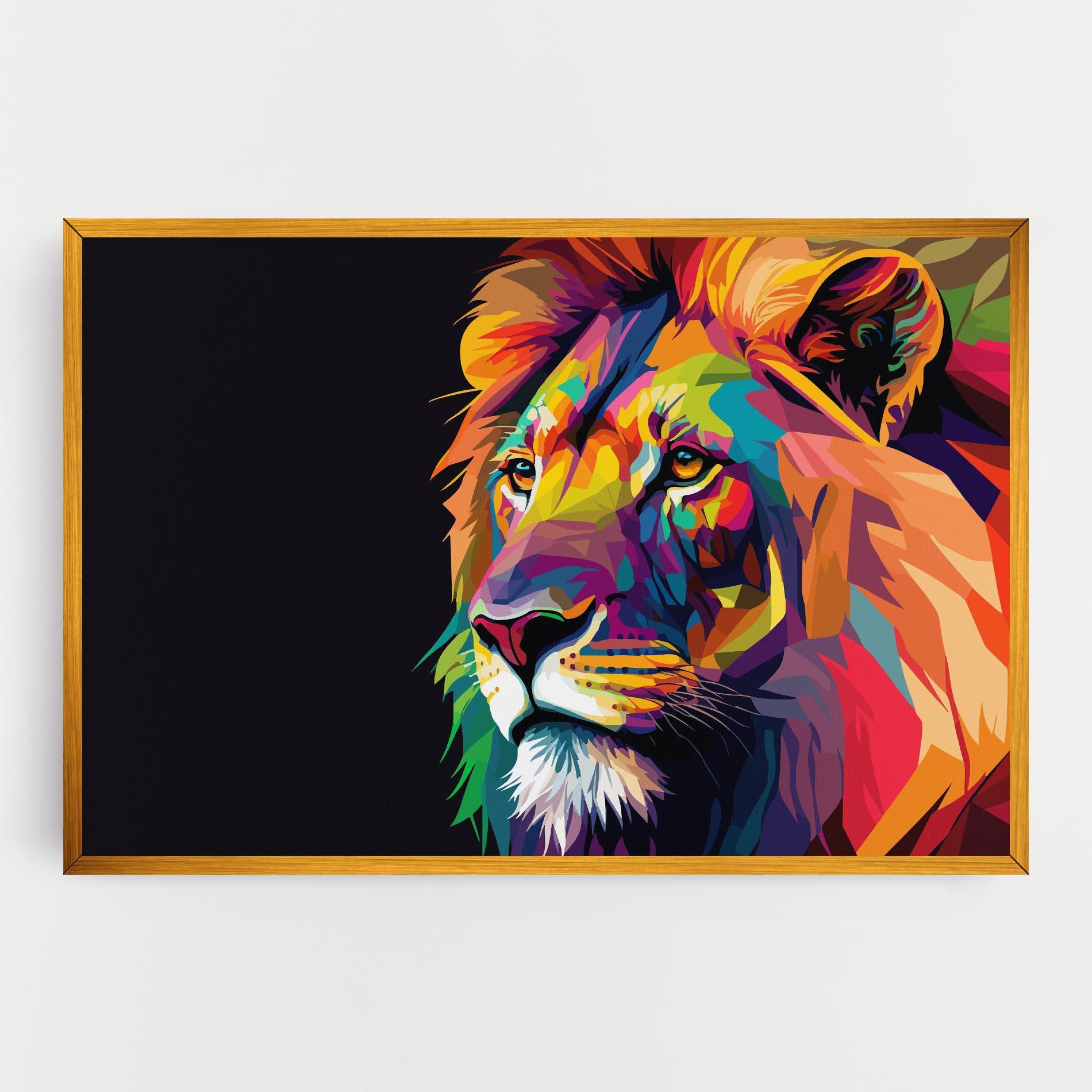Картина на платно Colorful Lion mockup 0