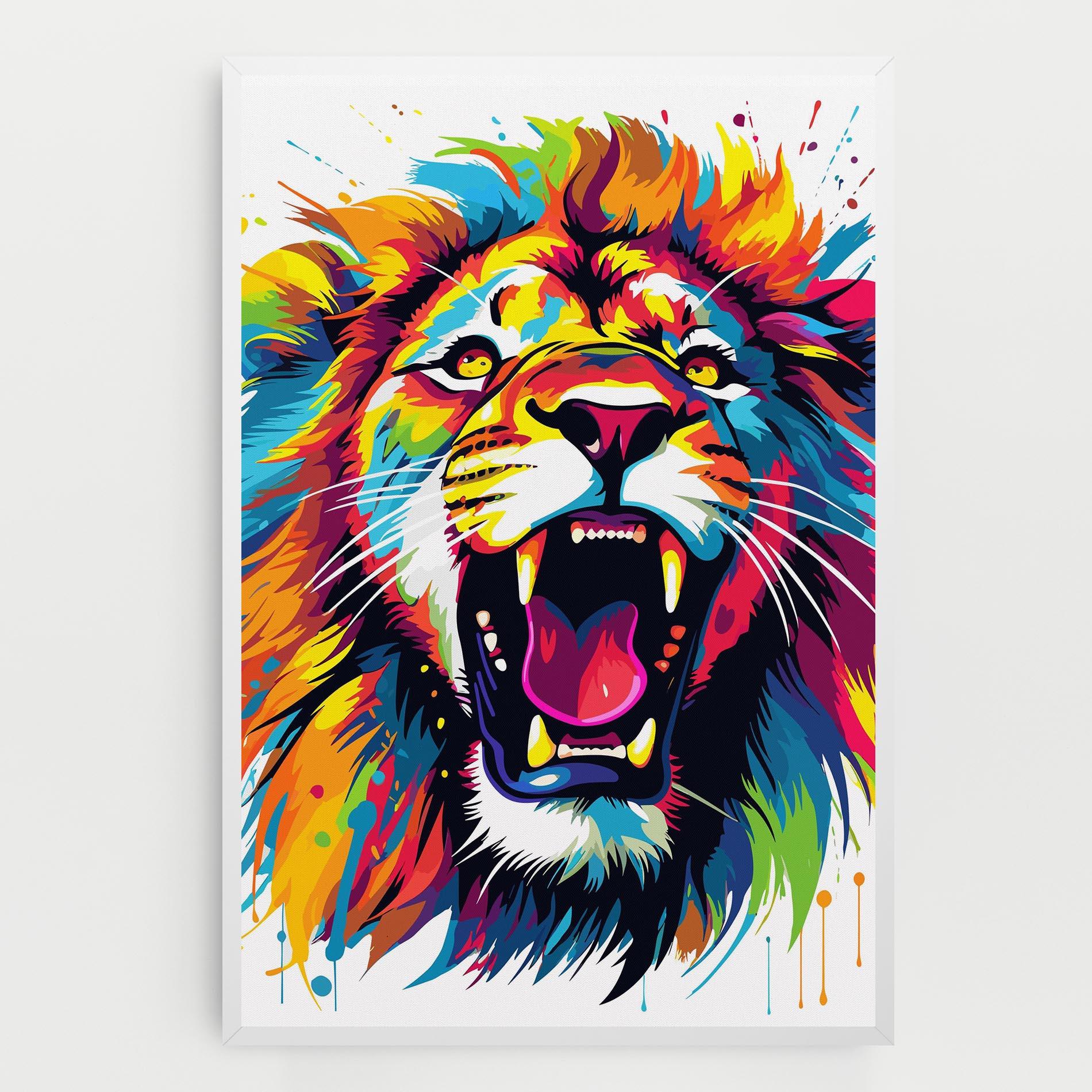 Картина на платно Angry Lion Mix mockup 0