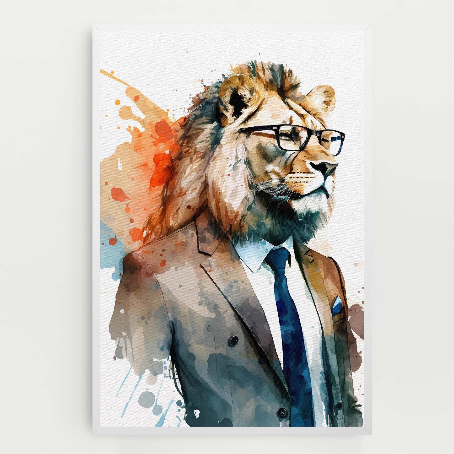 Картина на платно Brown Suit Lion mockup 0