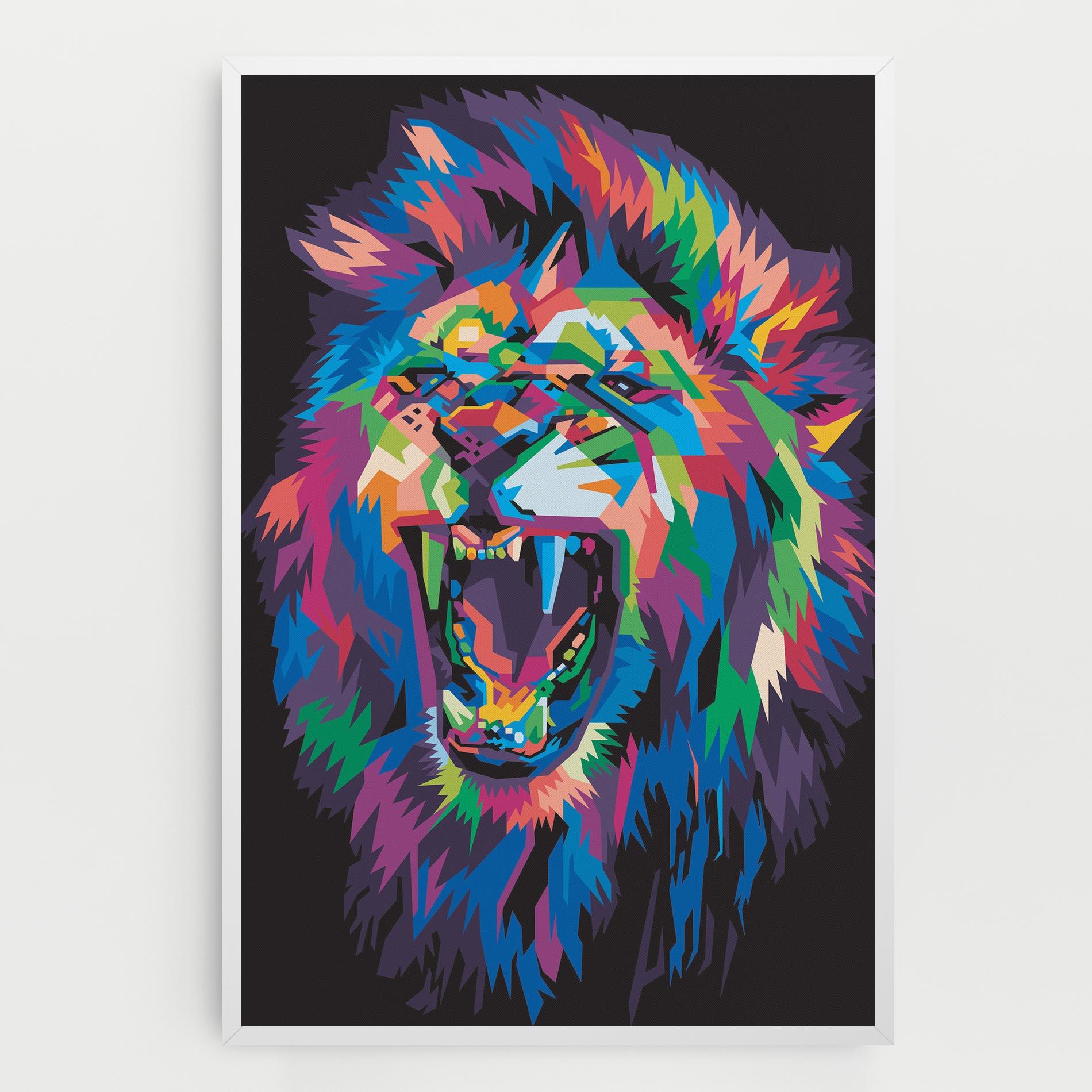Картина на платно Colorful Lion Head mockup 0