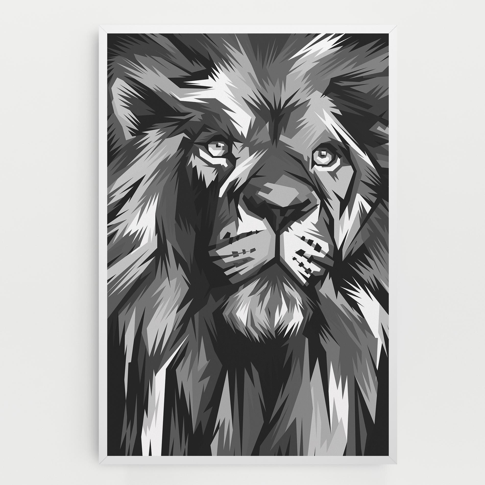 Картина на платно Grey Head Lion mockup 0