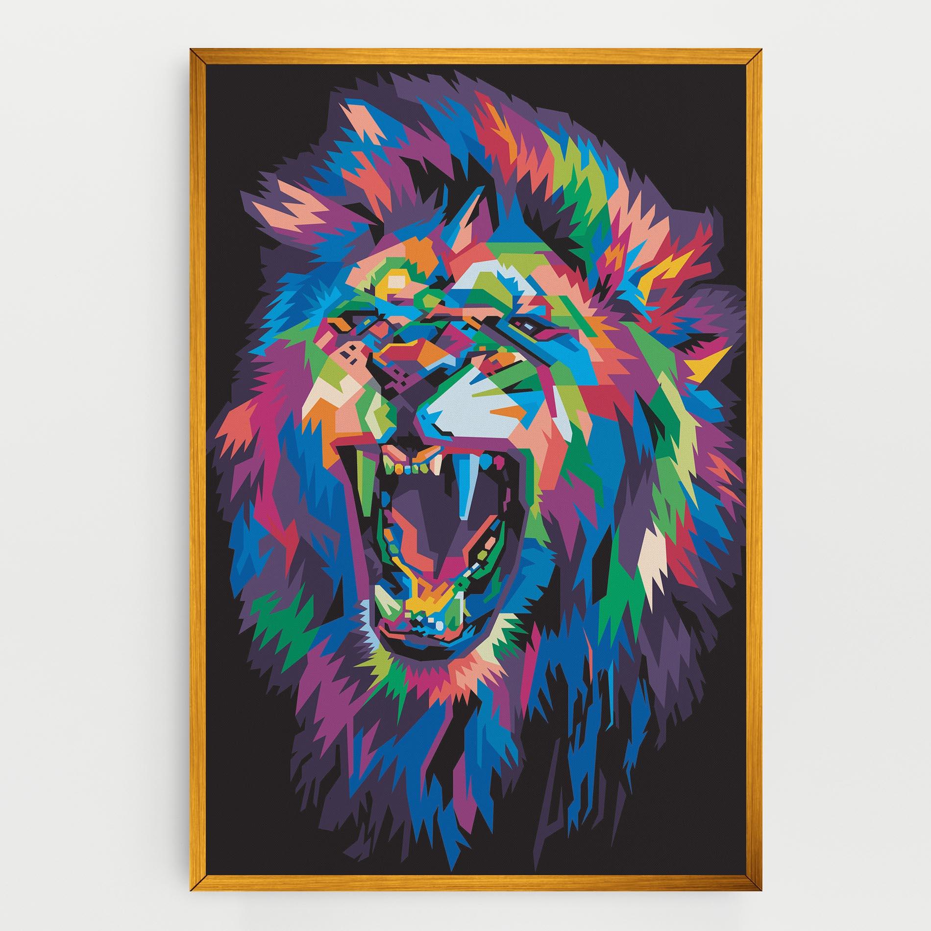 Картина на платно Colorful Lion Head mockup 0
