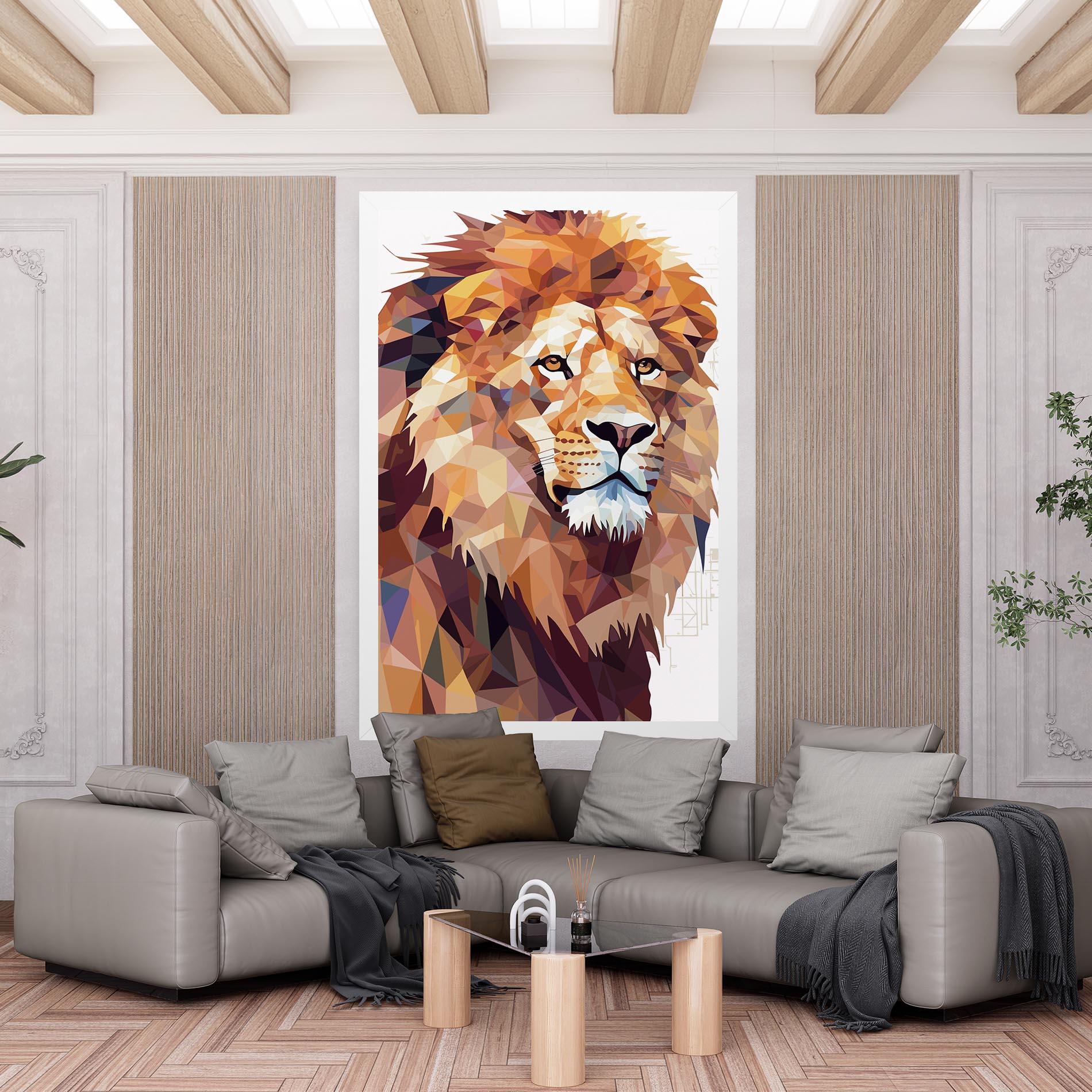 Картина на платно Artistic Lion Head mockup 6