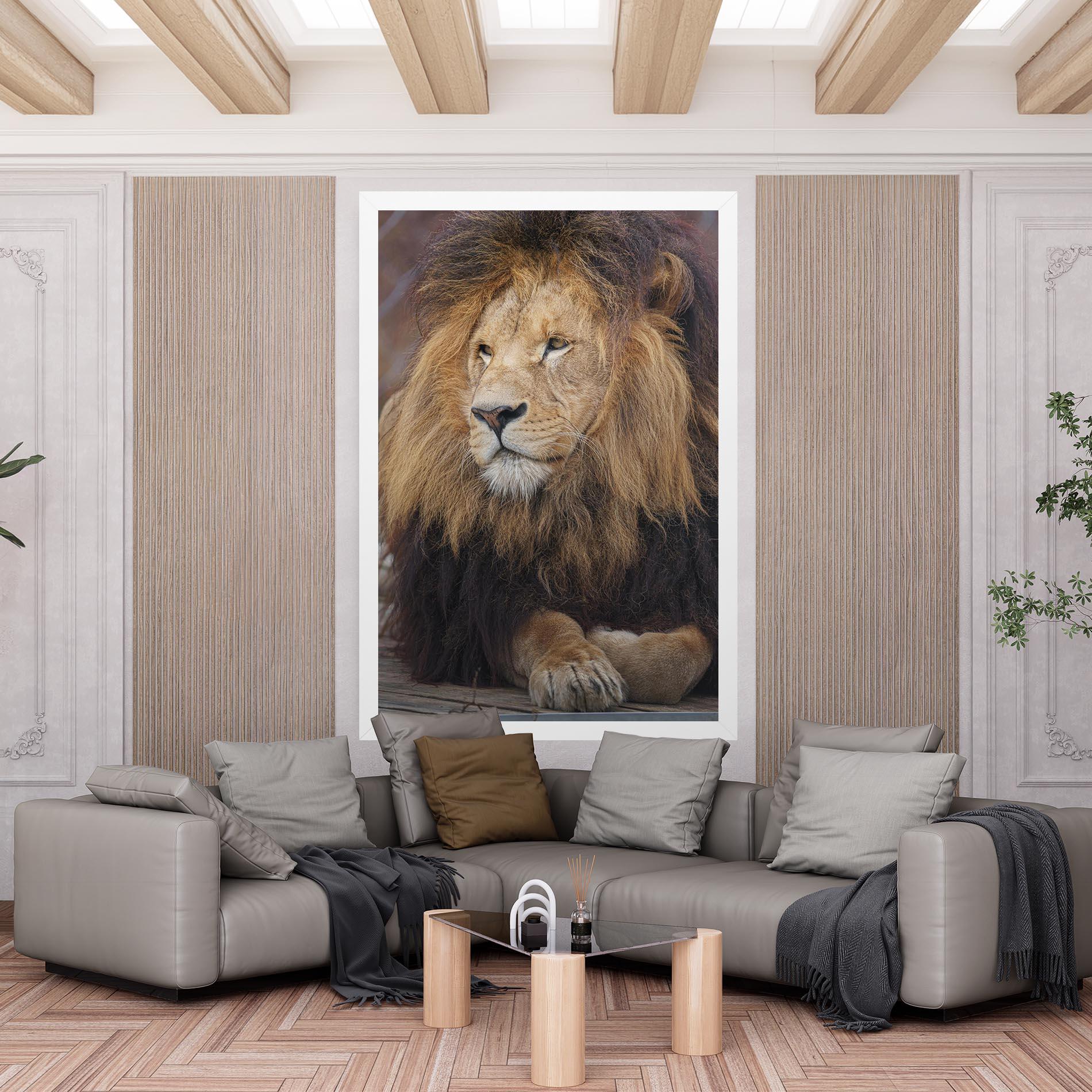Картина на платно Lion Chilling mockup 6