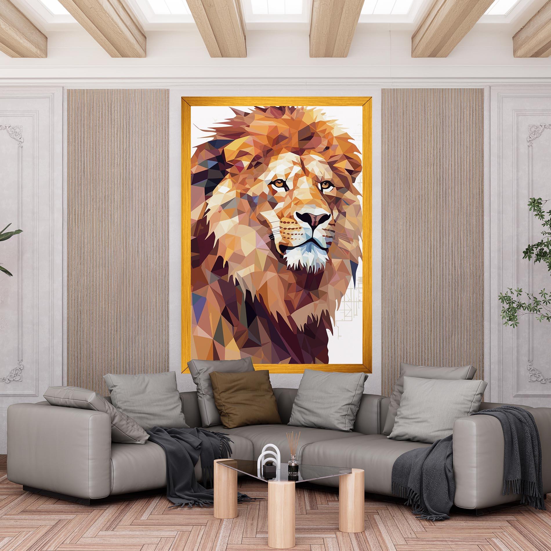Картина на платно Artistic Lion Head mockup 6
