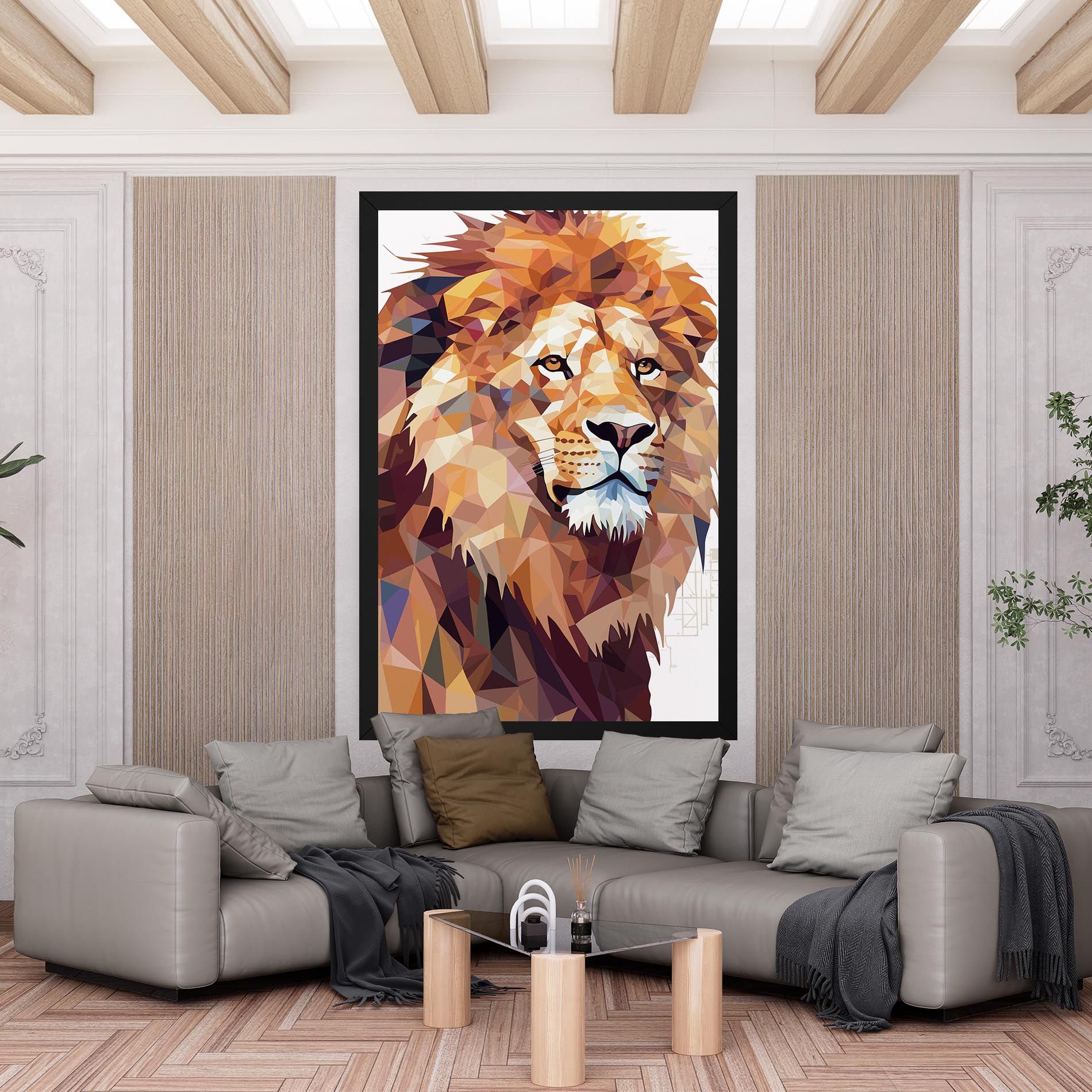 Artistic Lion Head mockup 6