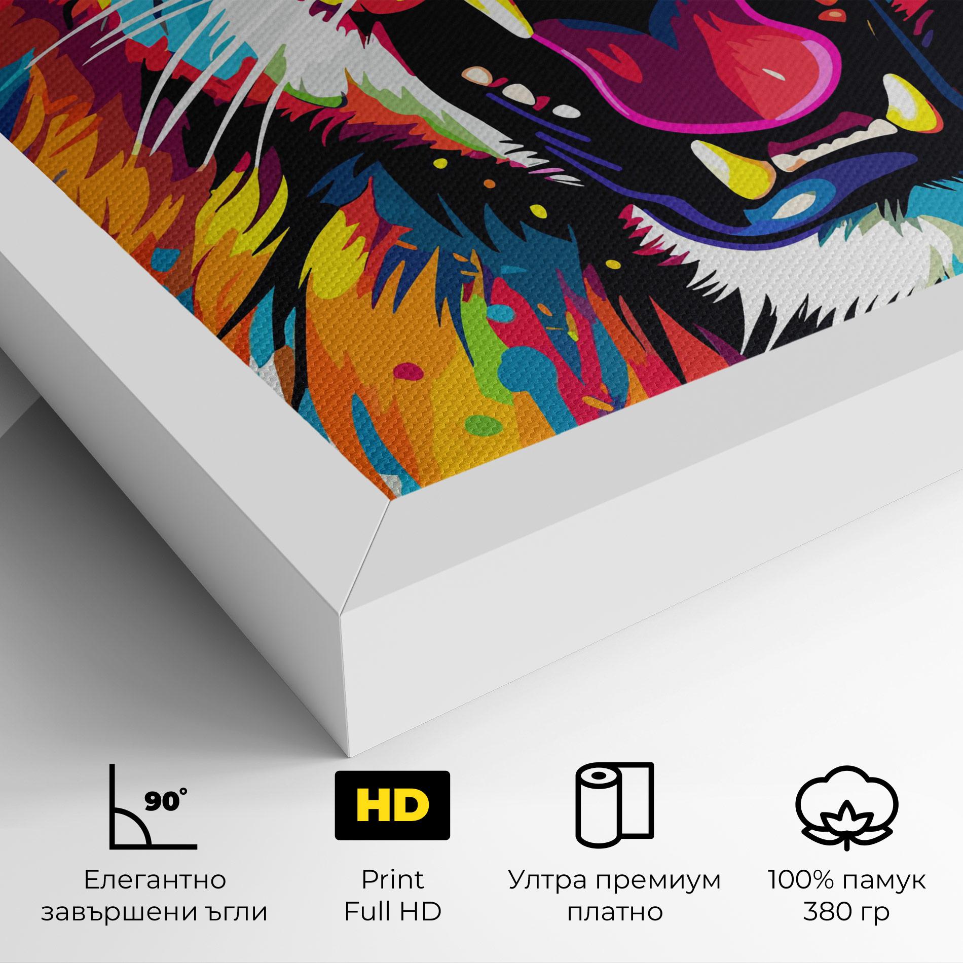 Картина на платно Angry Lion Mix mockup 4