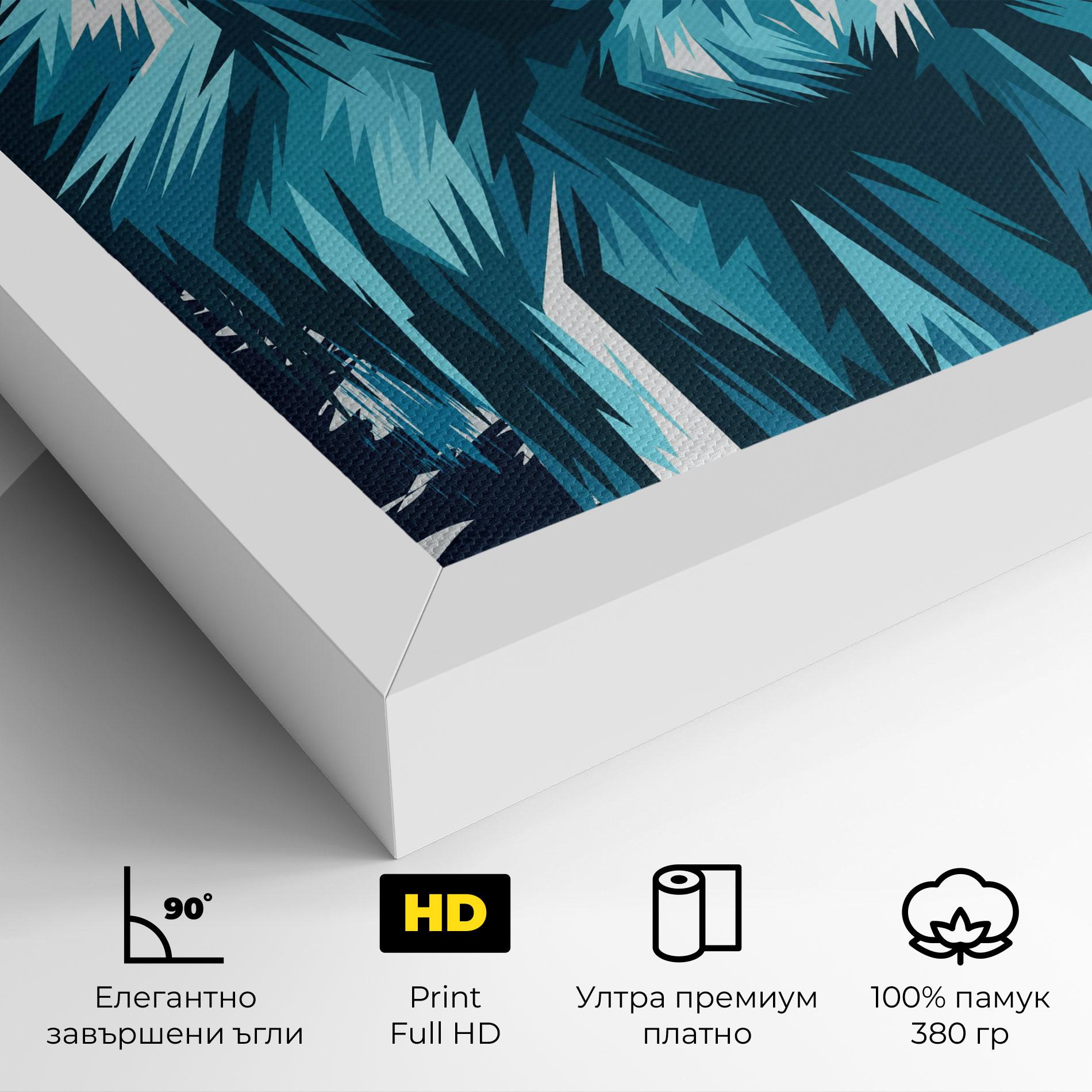 Картина на платно Blue Lion Head mockup 4