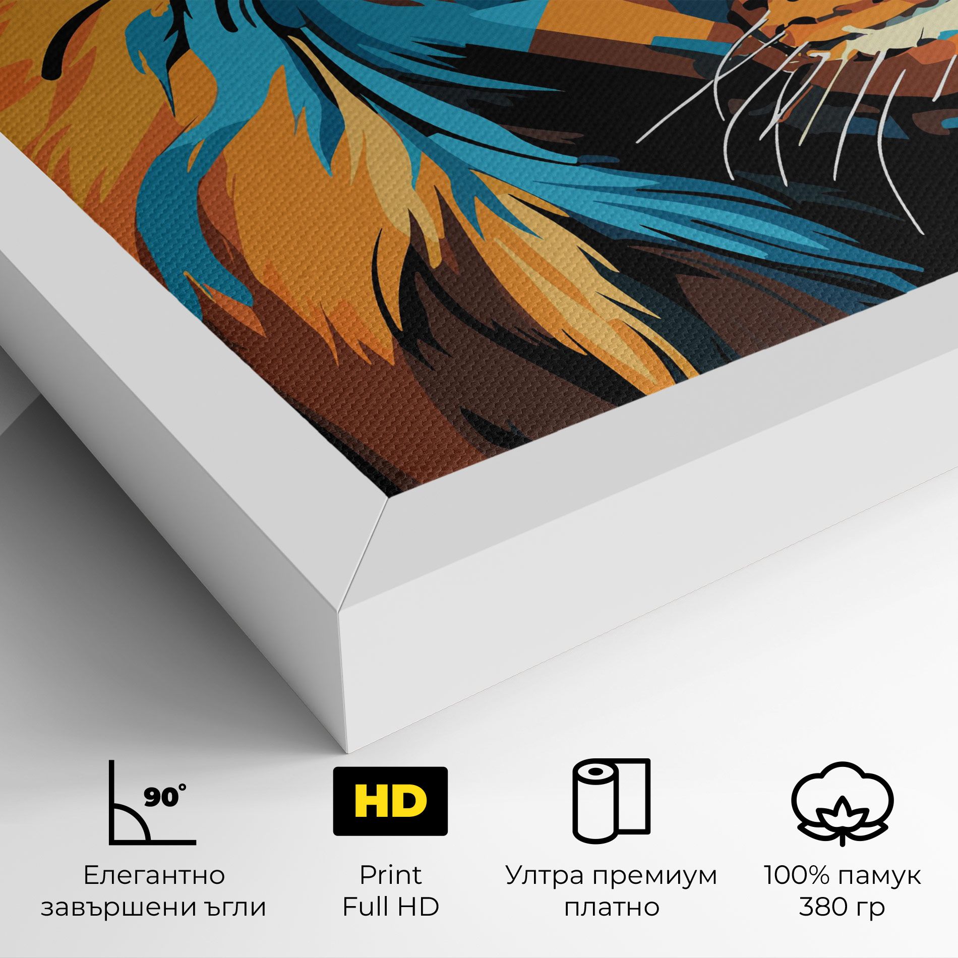 Blue Yellow Lion mockup 4