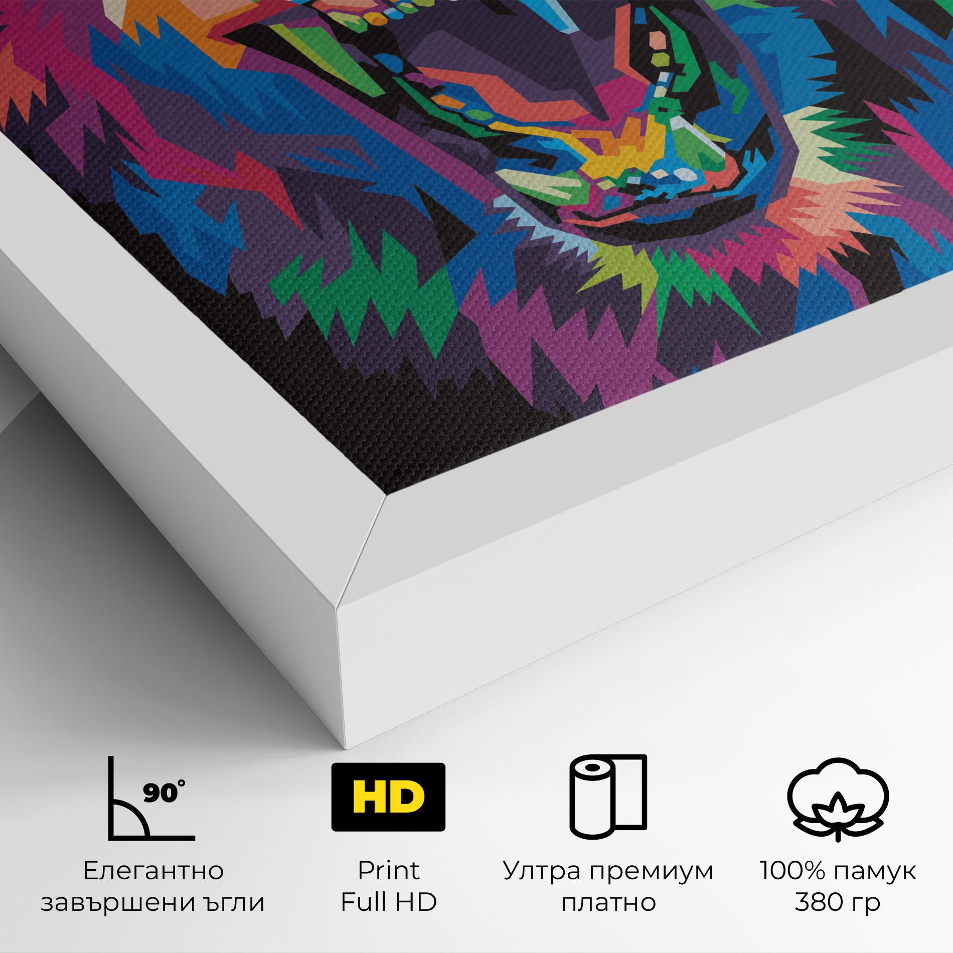 Картина на платно Colorful Lion Head mockup 4