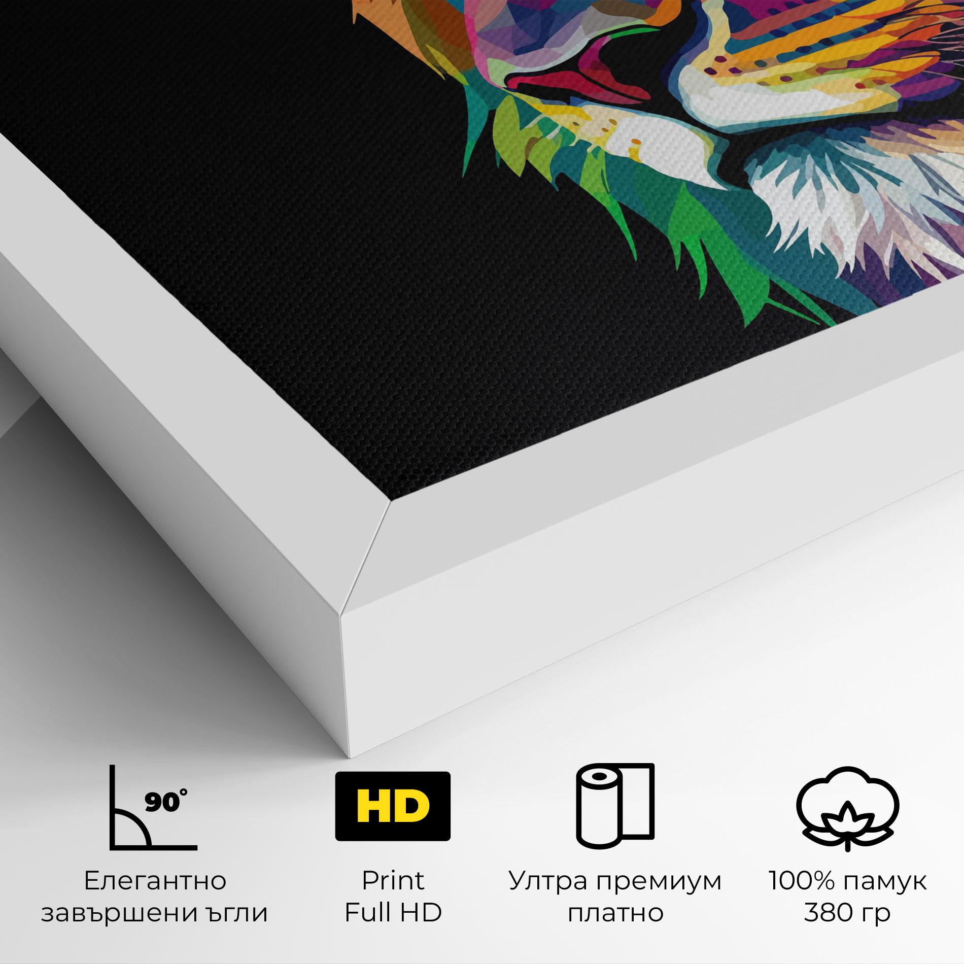 Картина на платно Colorful Lion mockup 4