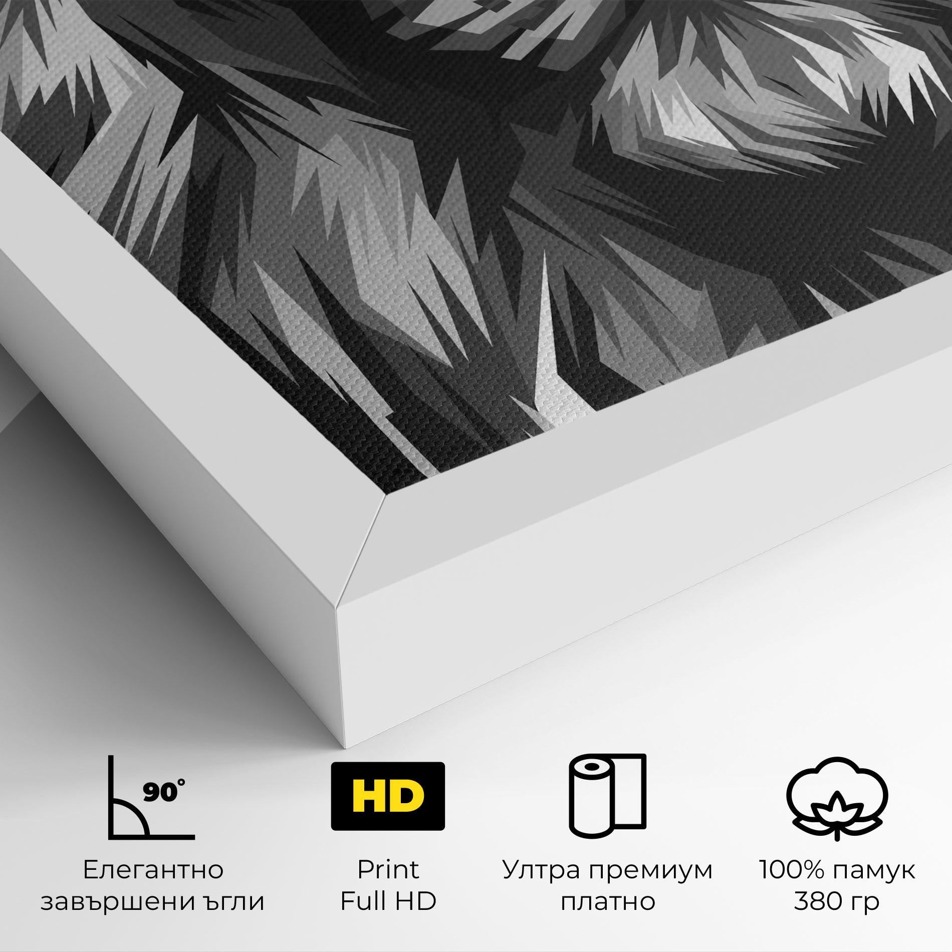 Картина на платно Grey Head Lion mockup 4
