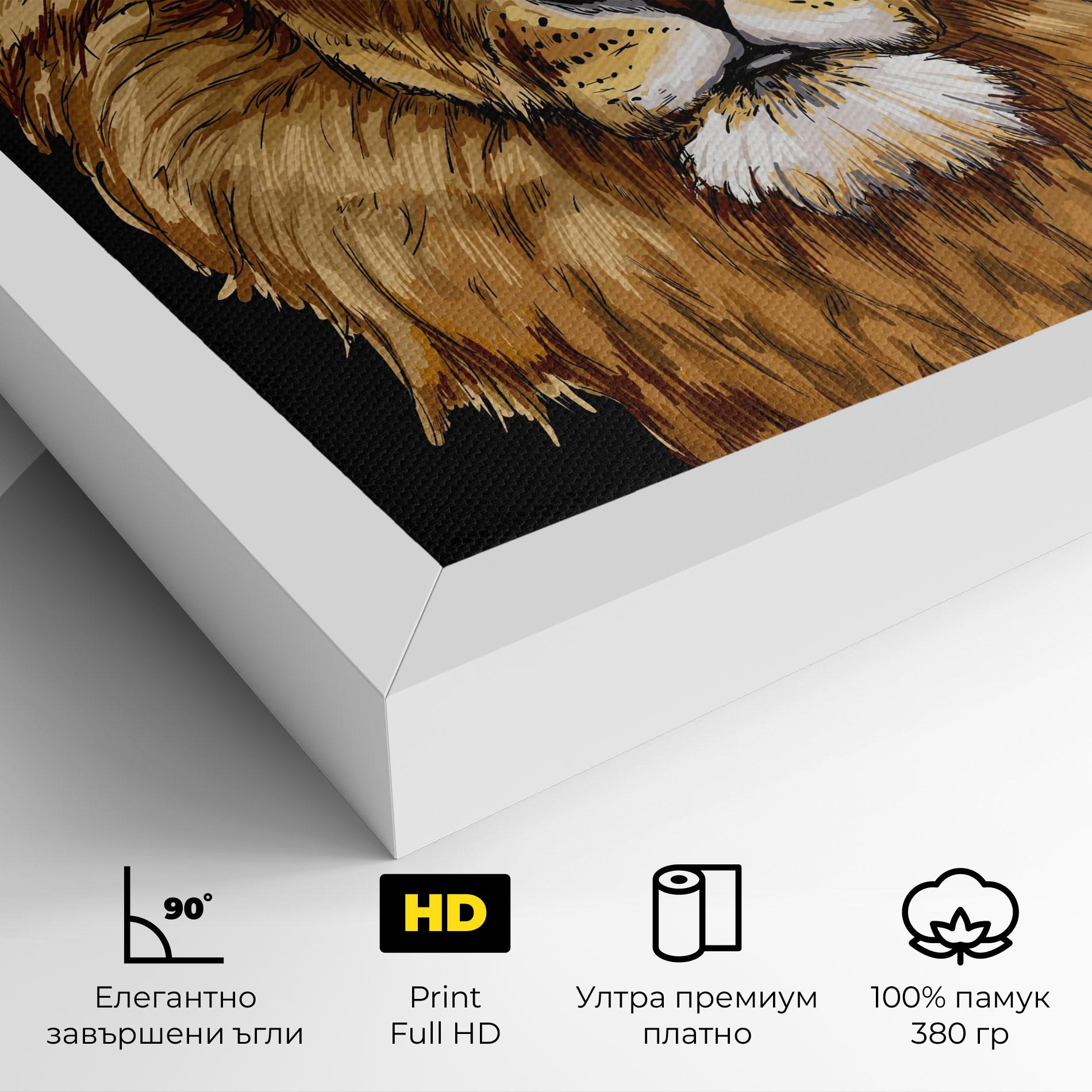 Картина на платно Lion Head mockup 4