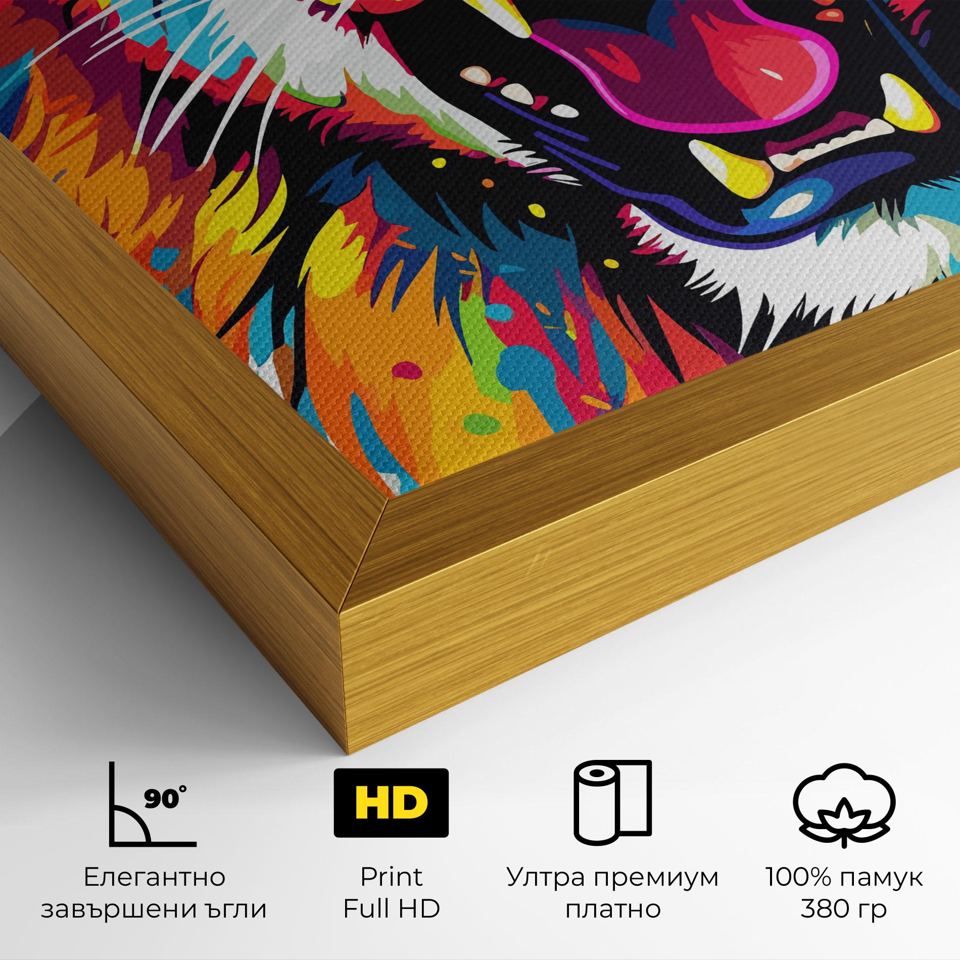 Картина на платно Angry Lion Mix mockup 4
