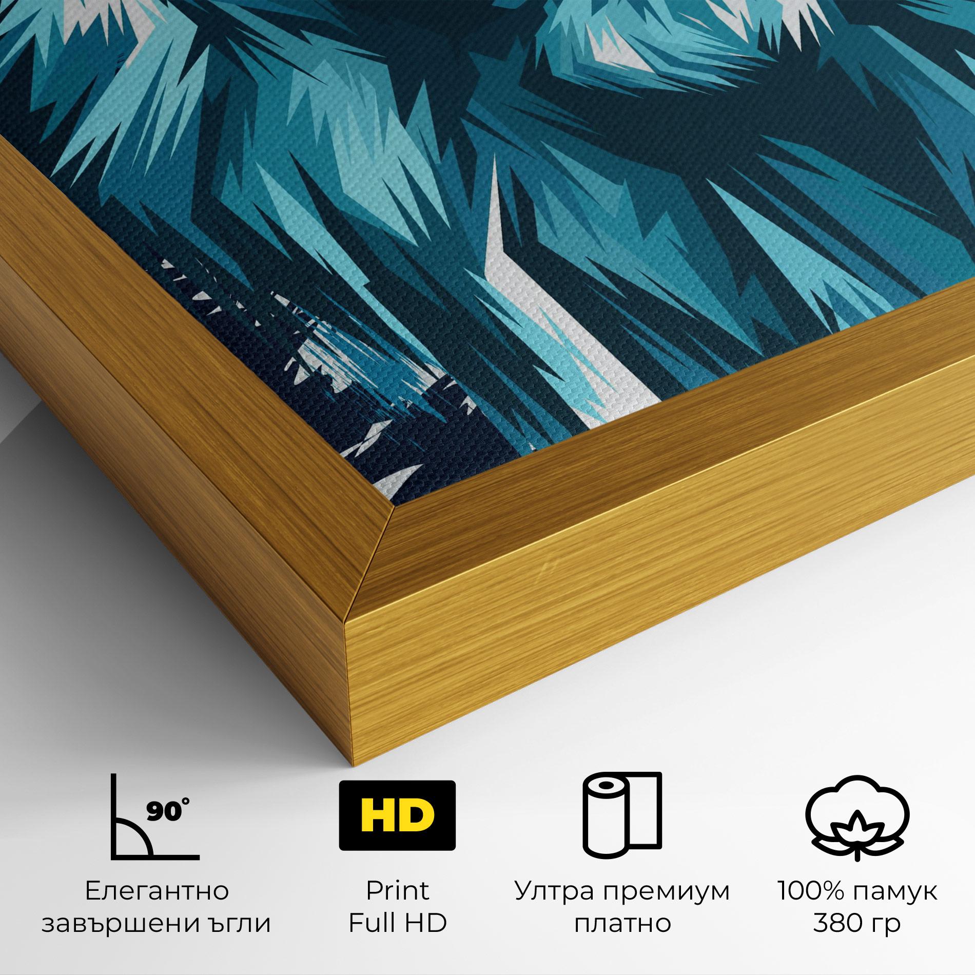 Картина на платно Blue Lion Head mockup 4