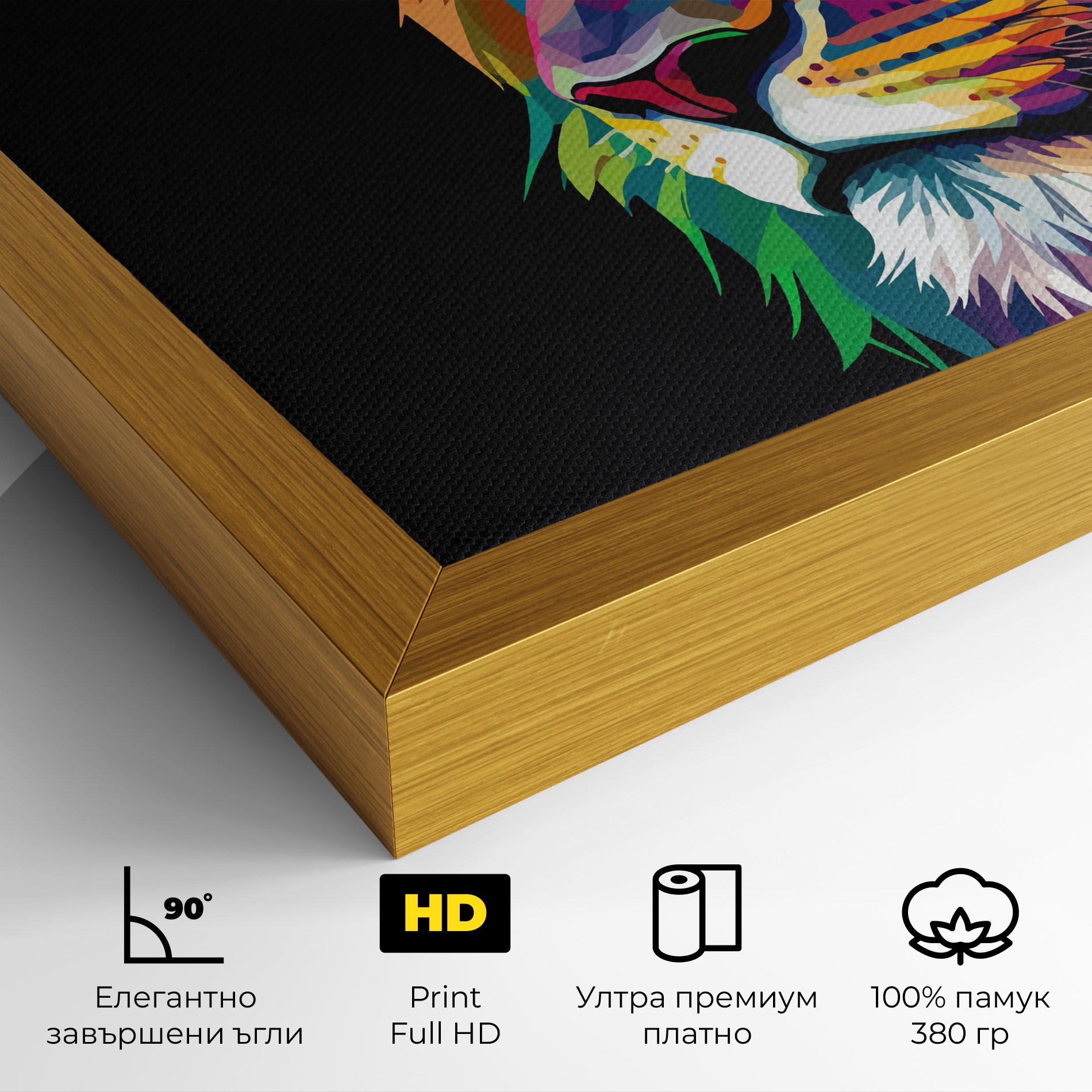 Картина на платно Colorful Lion mockup 4