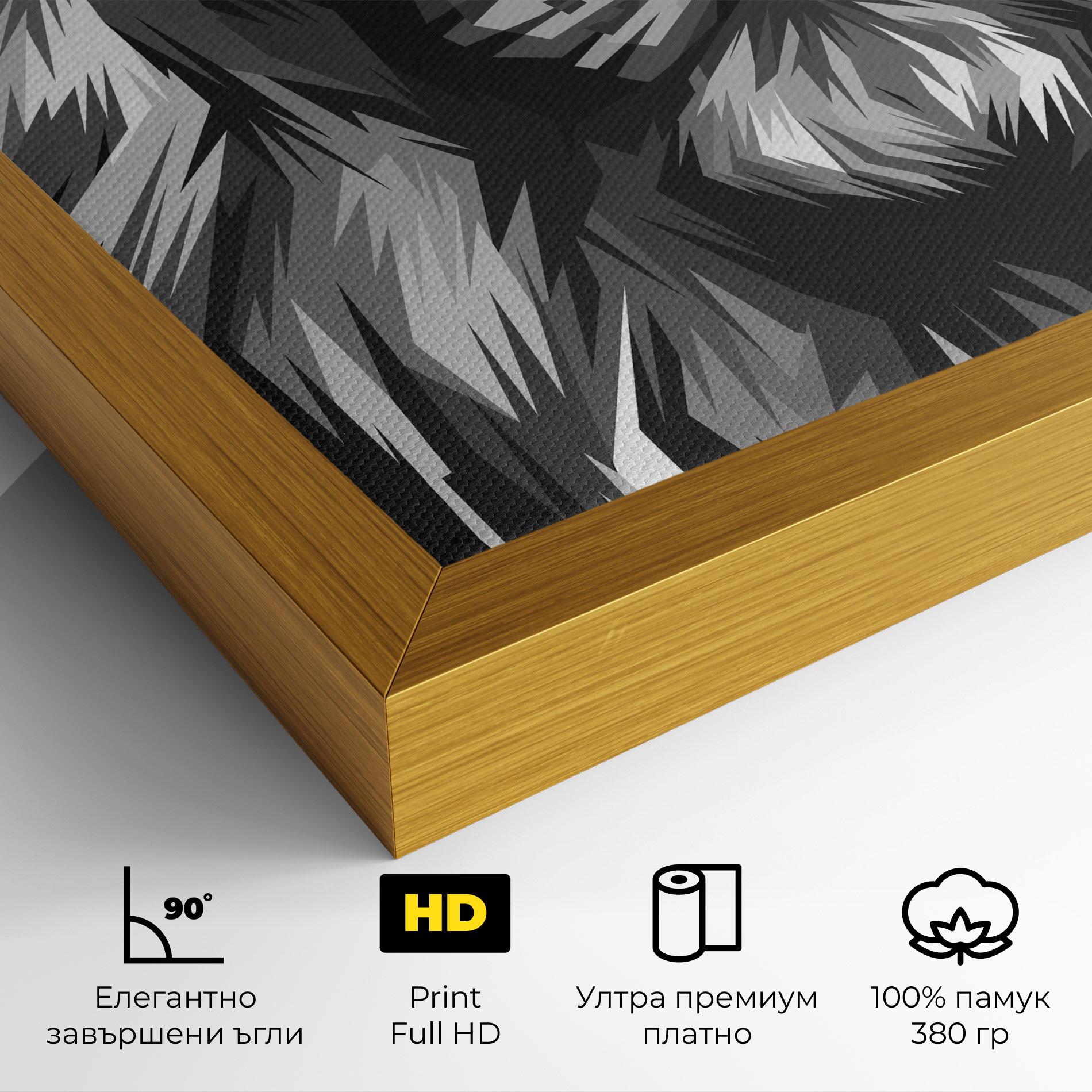 Картина на платно Grey Head Lion mockup 4