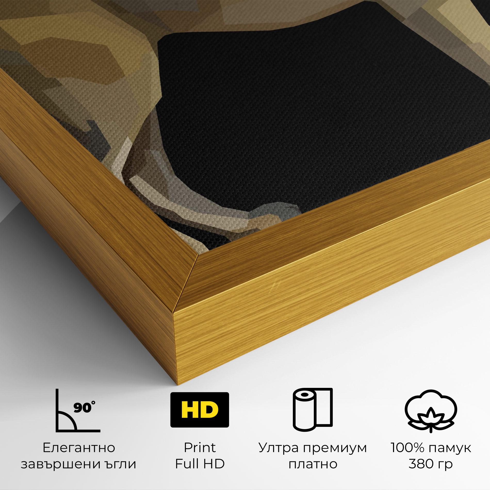 Картина на платно Lion Art On Black mockup 4