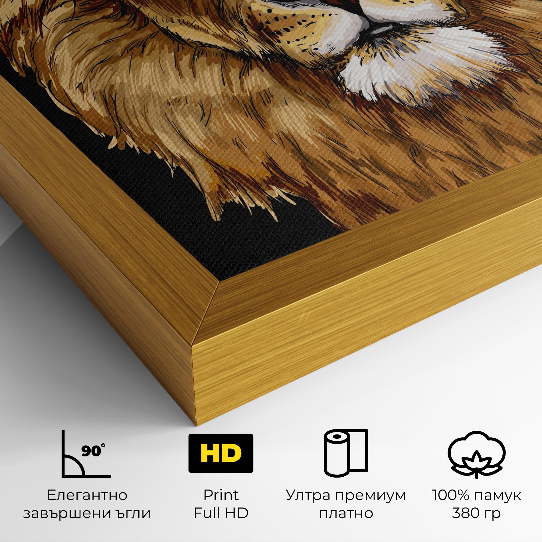 Картина на платно Lion Head mockup 4