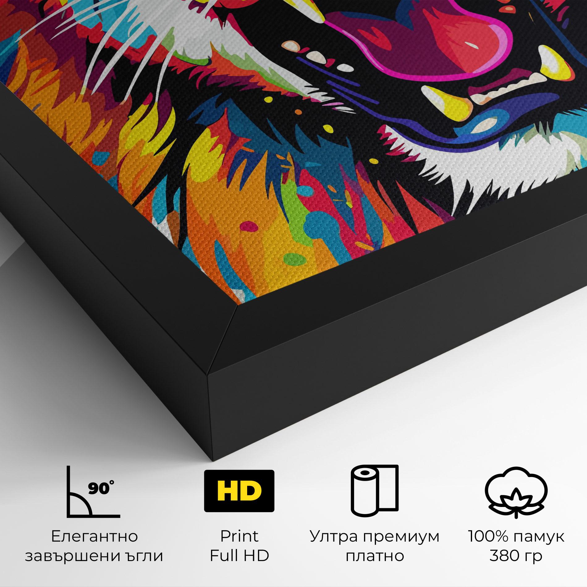 Картина на платно Angry Lion Mix mockup 4