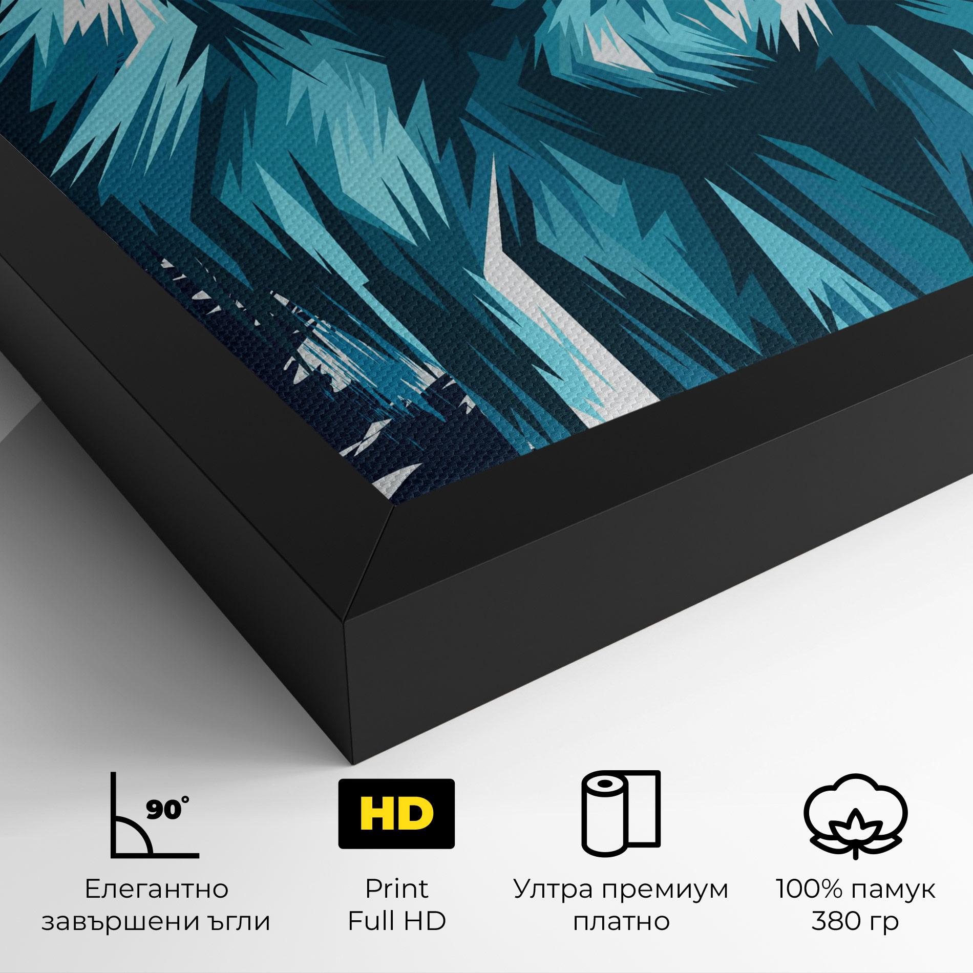 Картина на платно Blue Lion Head mockup 4