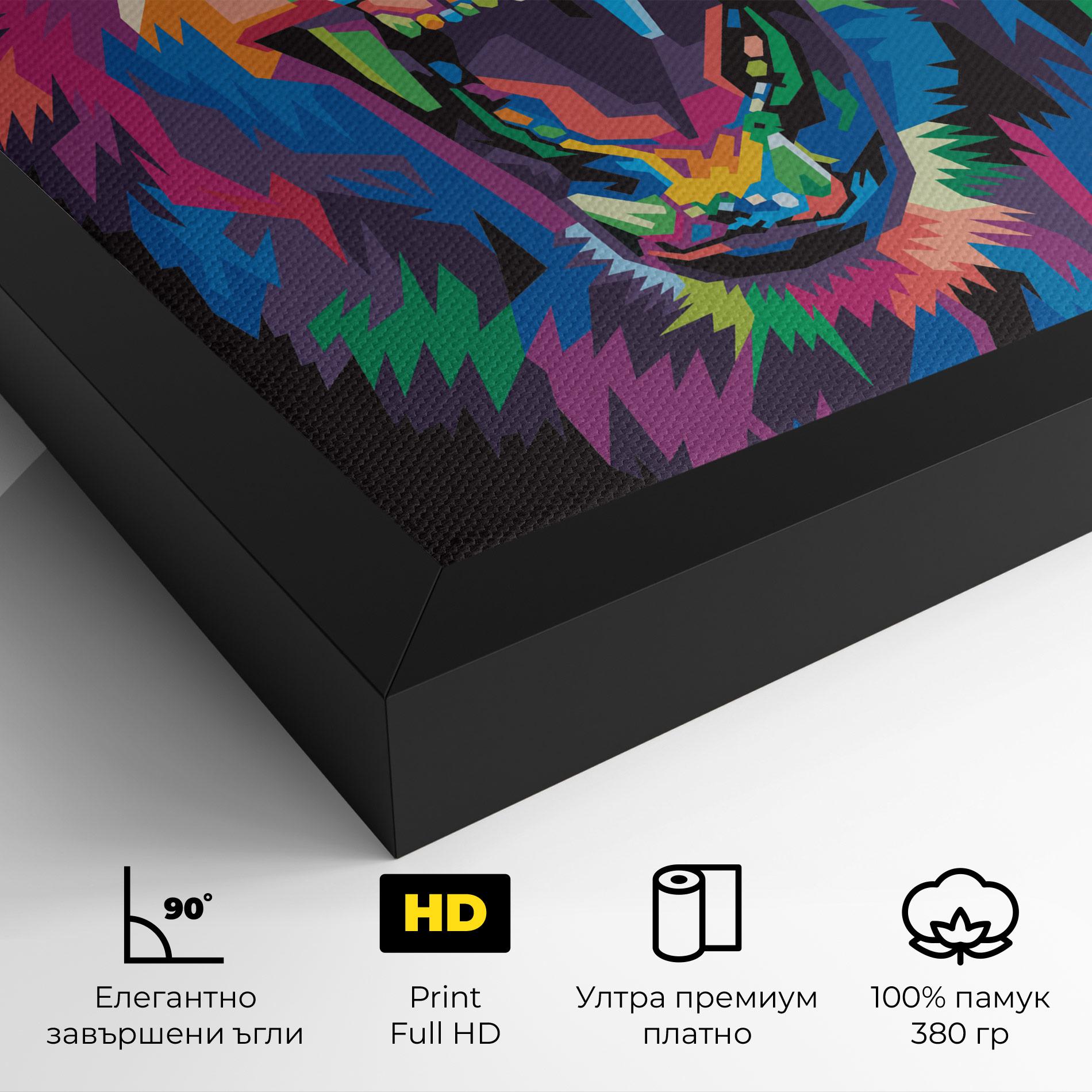Картина на платно Colorful Lion Head mockup 4