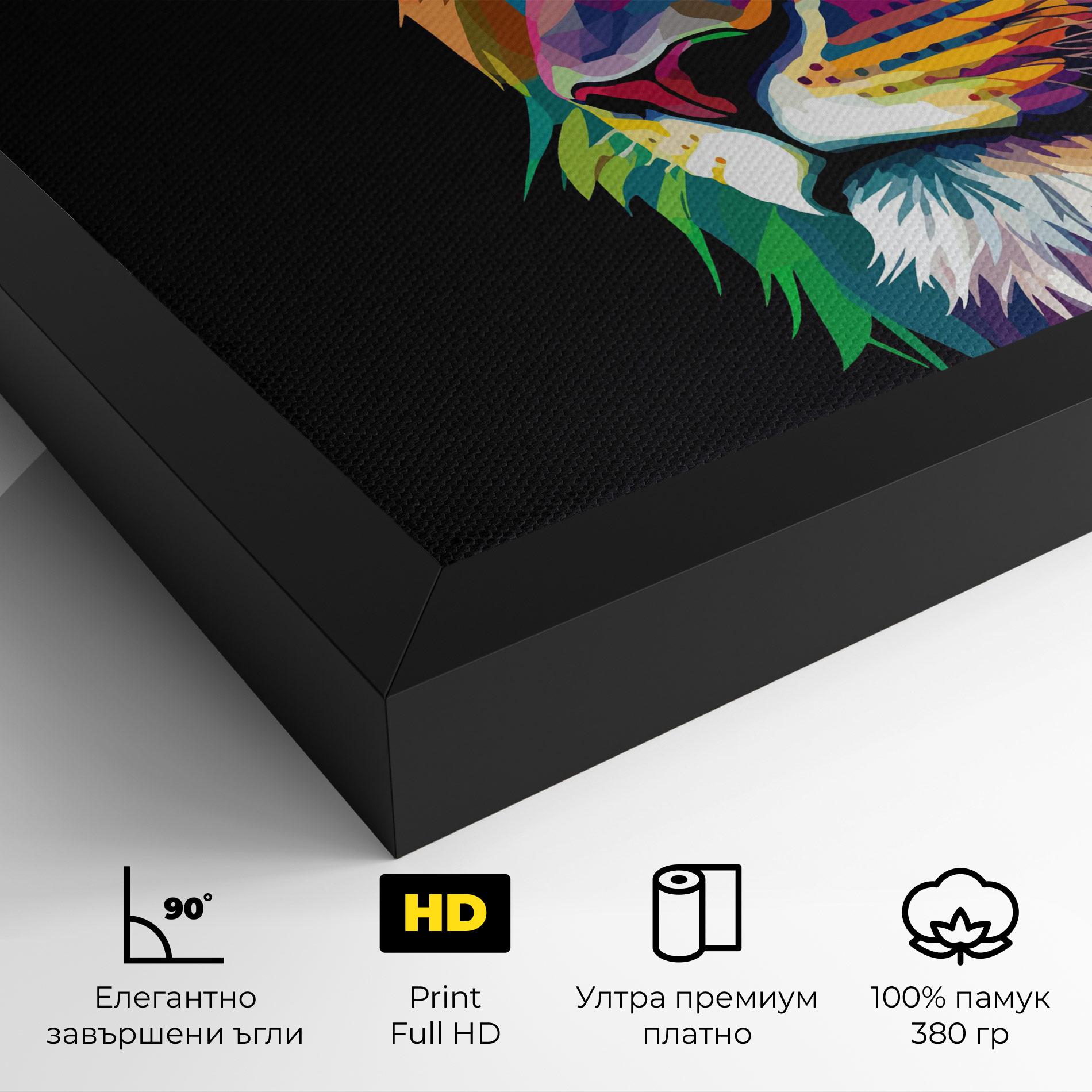 Картина на платно Colorful Lion mockup 4