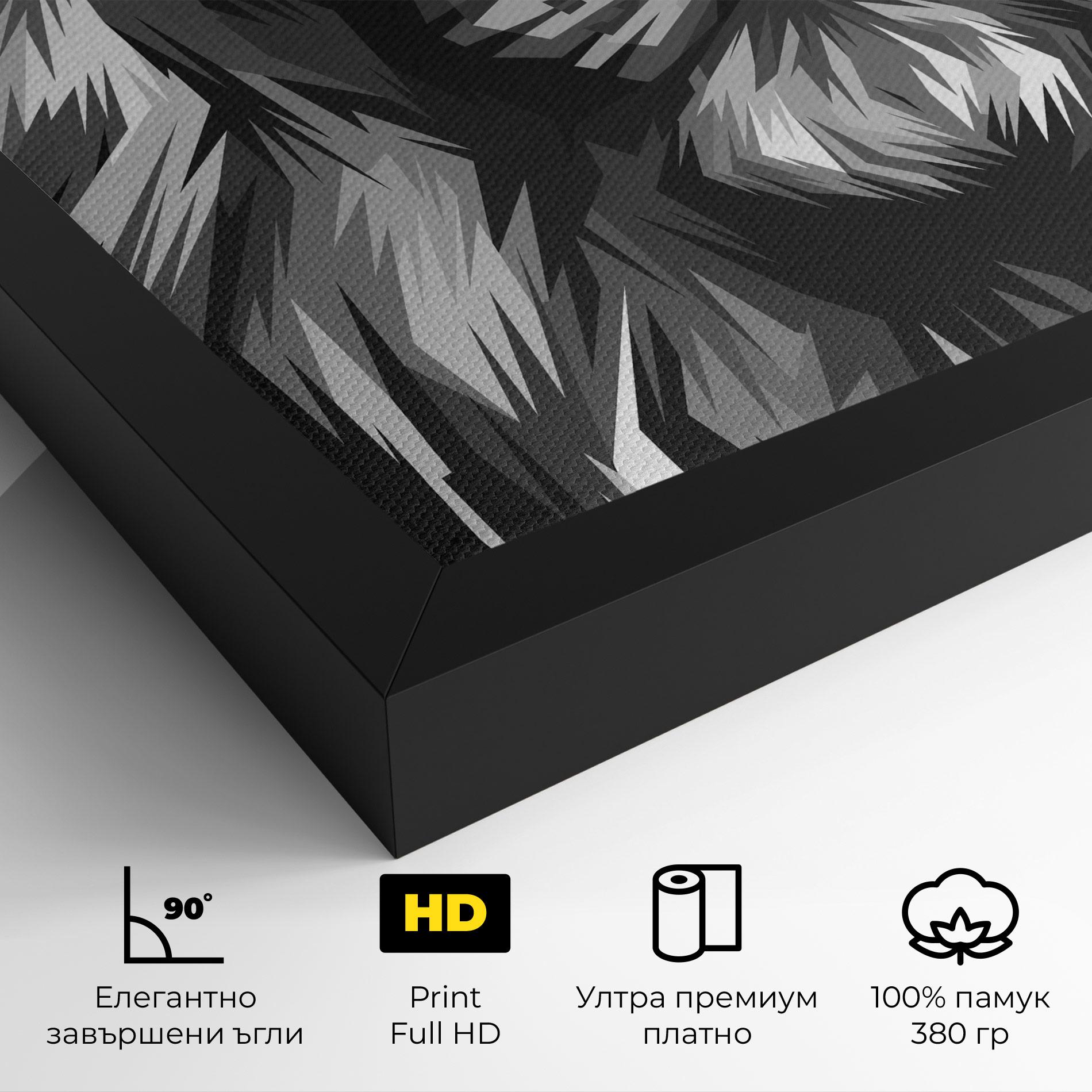 Картина на платно Grey Head Lion mockup 4