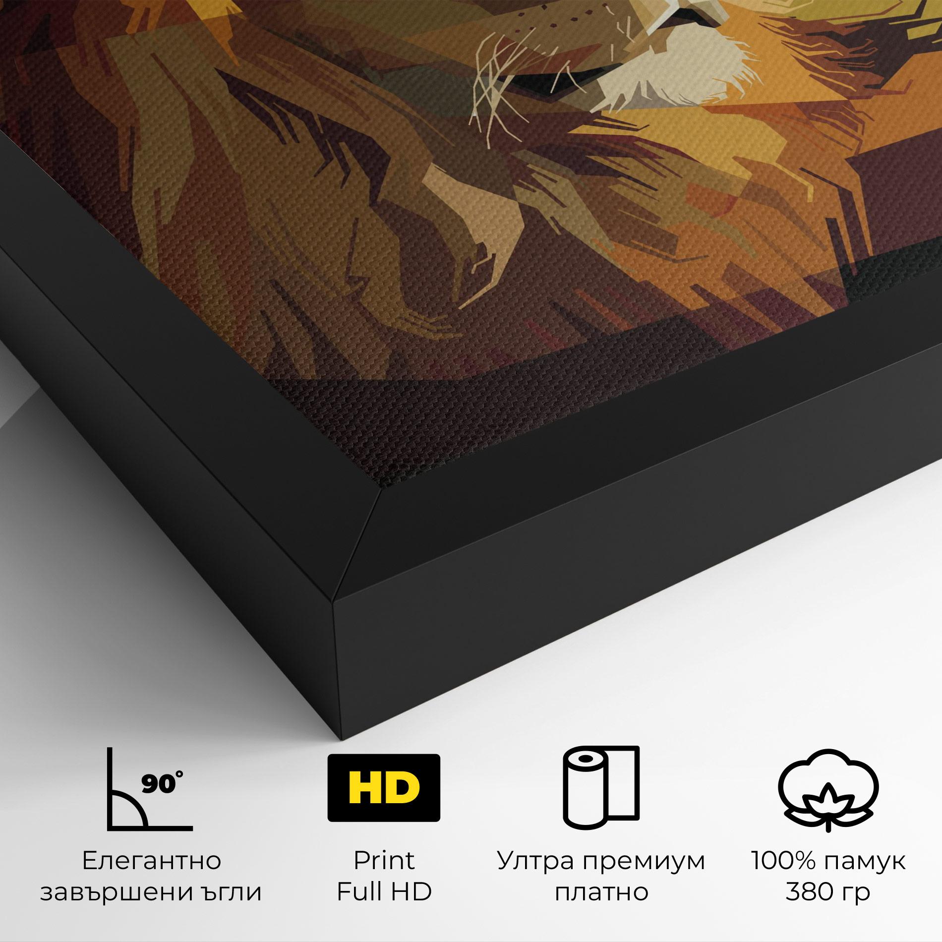 Картина на платно Lion Art mockup 4
