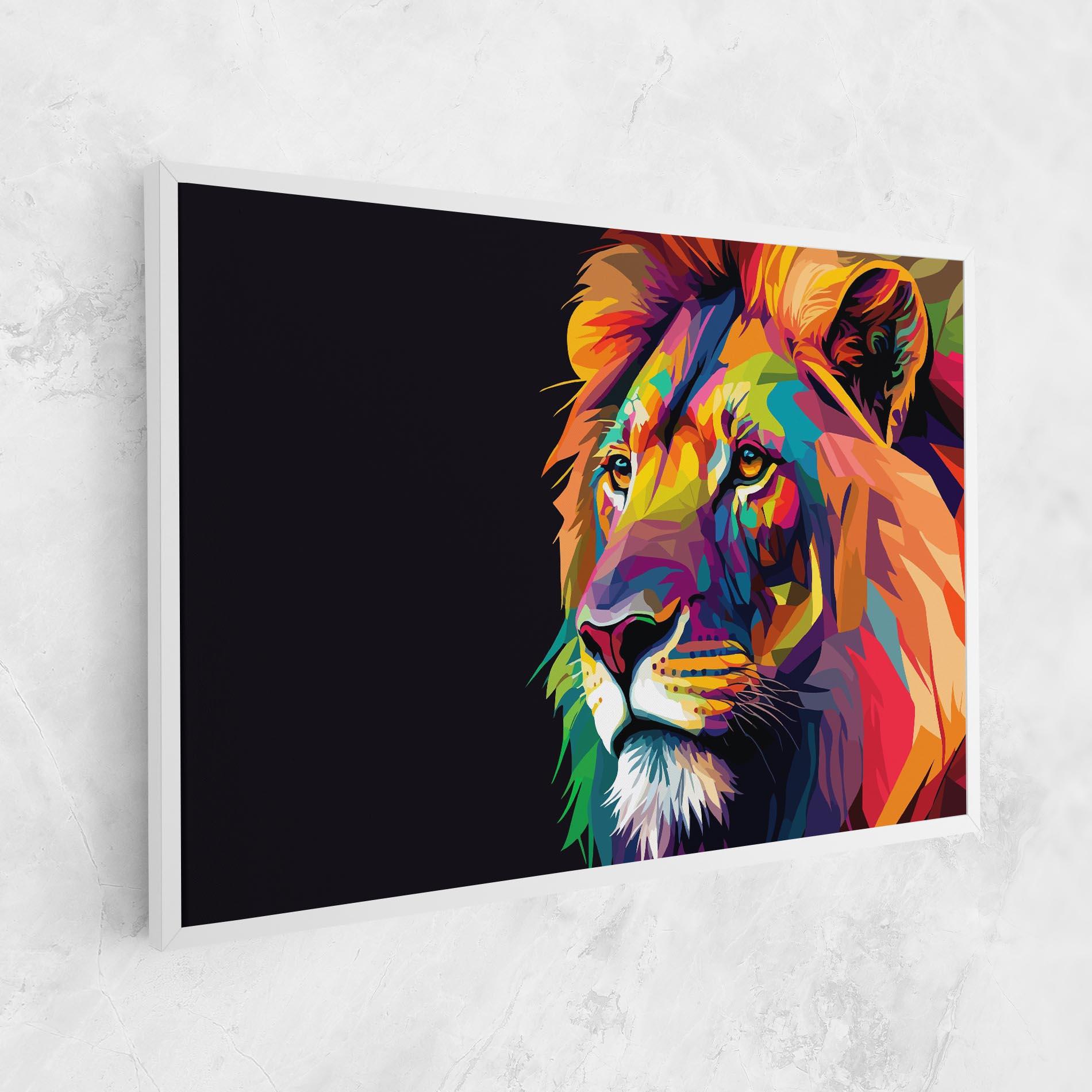Картина на платно Colorful Lion mockup 1