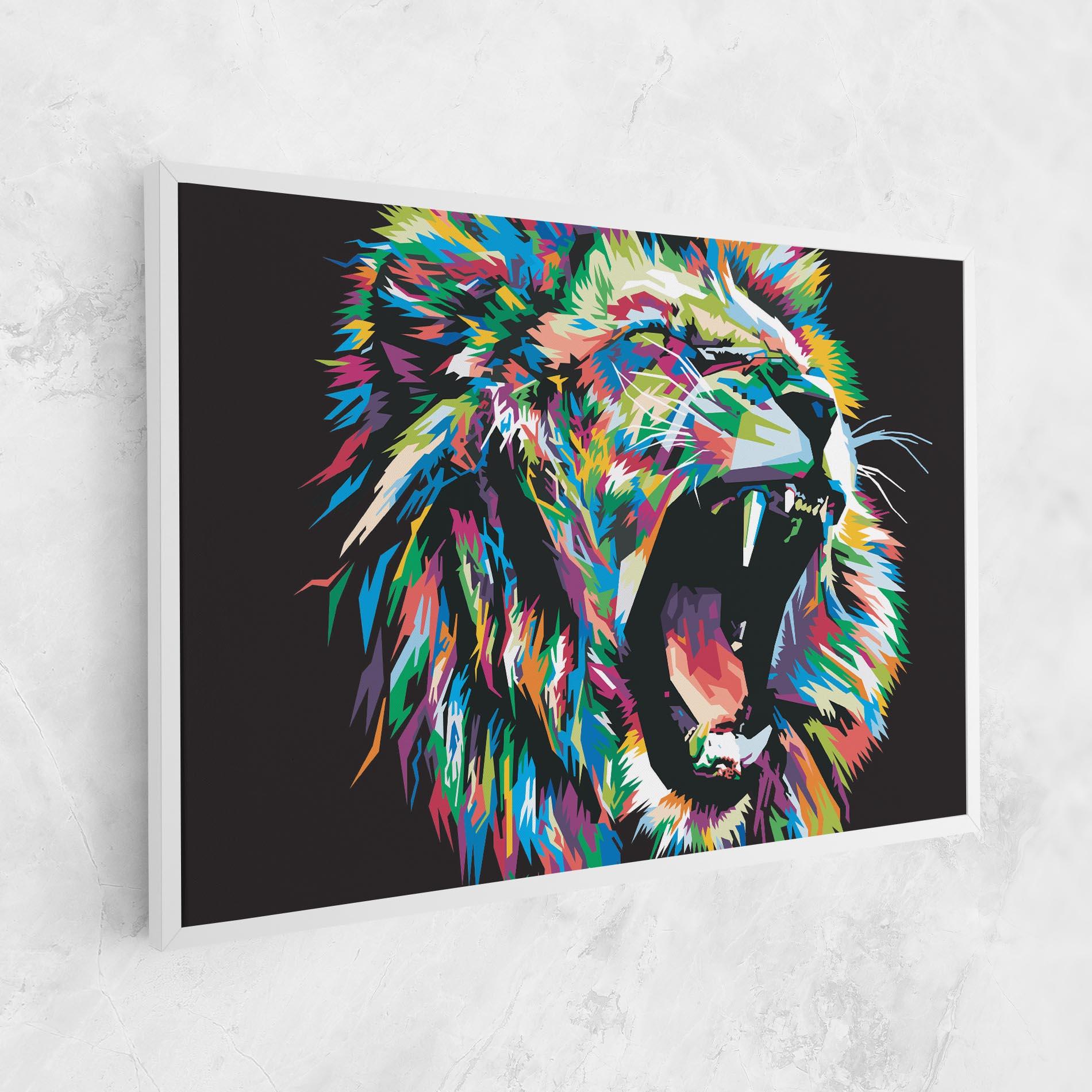 Картина на платно Green Blue Lion mockup 1