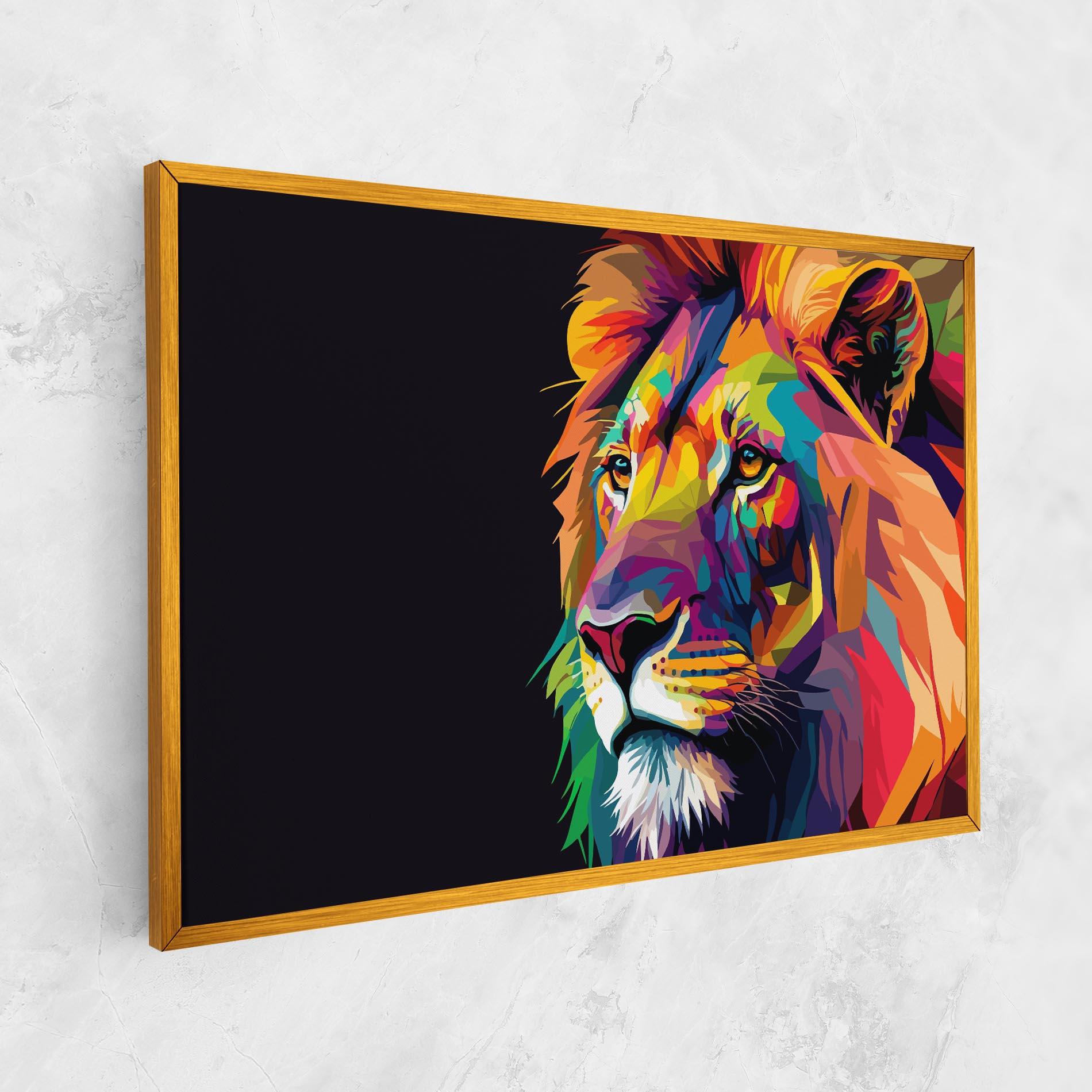 Картина на платно Colorful Lion mockup 1