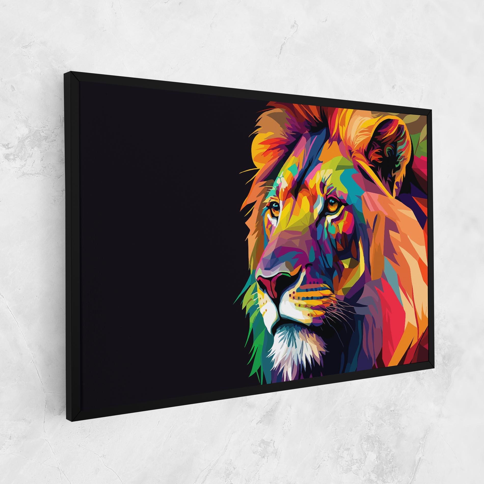 Картина на платно Colorful Lion mockup 1