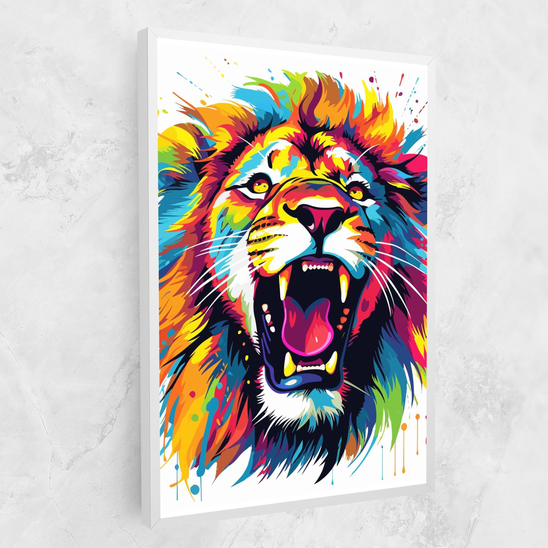 Картина на платно Angry Lion Mix mockup 1