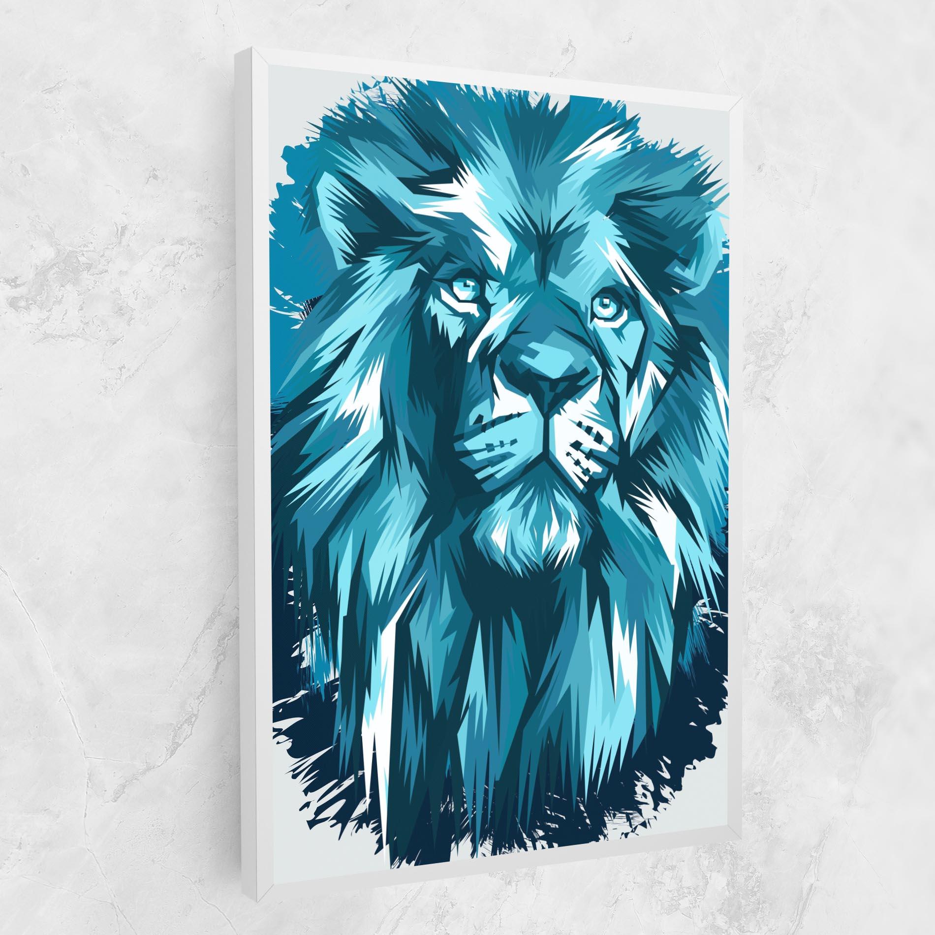 Картина на платно Blue Lion Head mockup 1