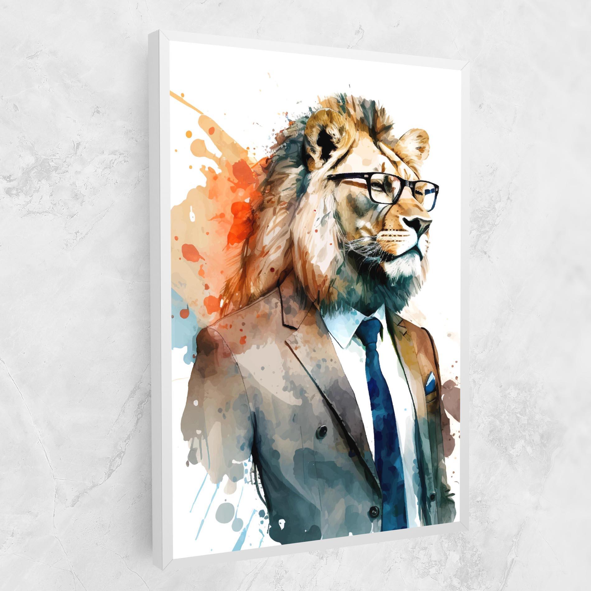 Картина на платно Brown Suit Lion mockup 1