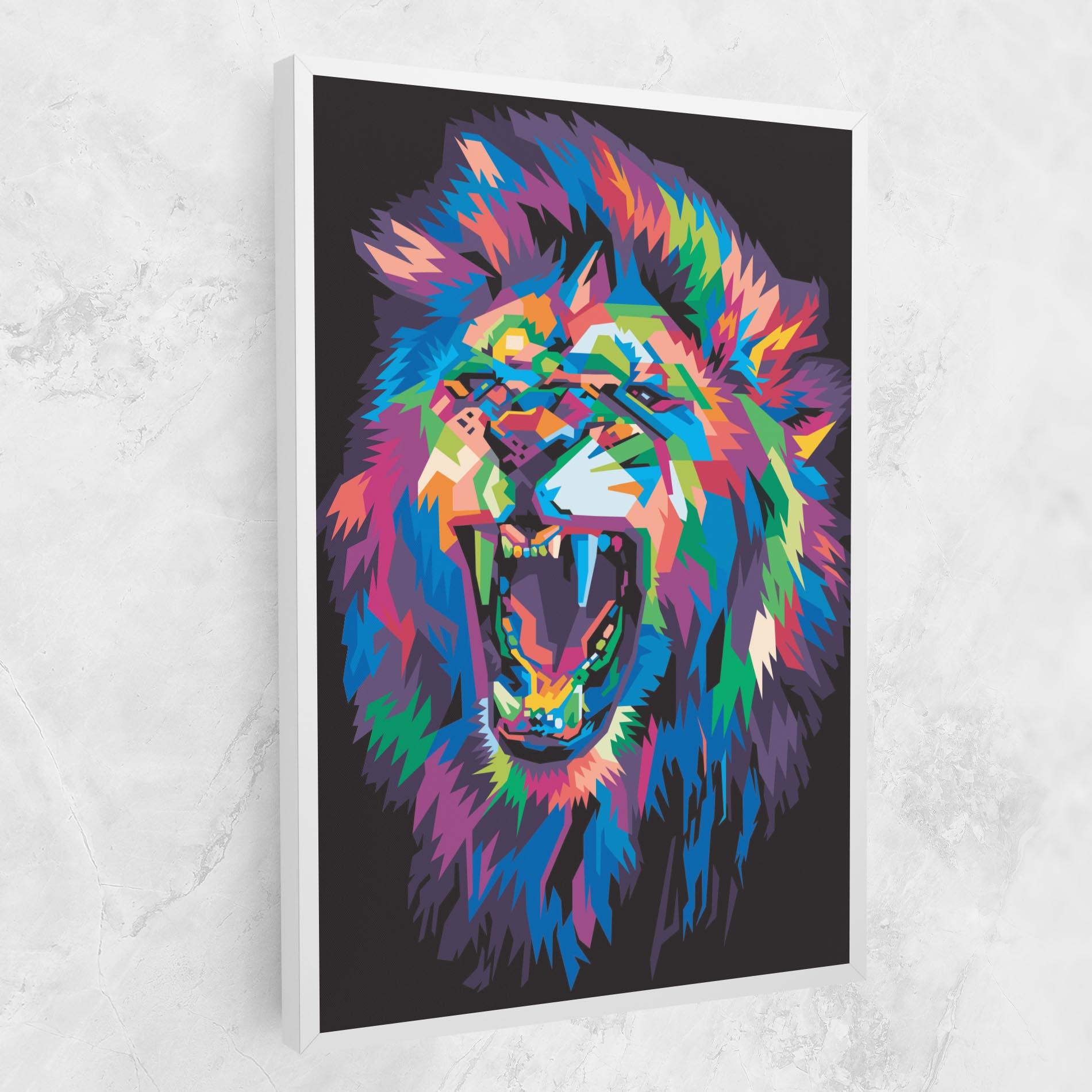 Картина на платно Colorful Lion Head mockup 1