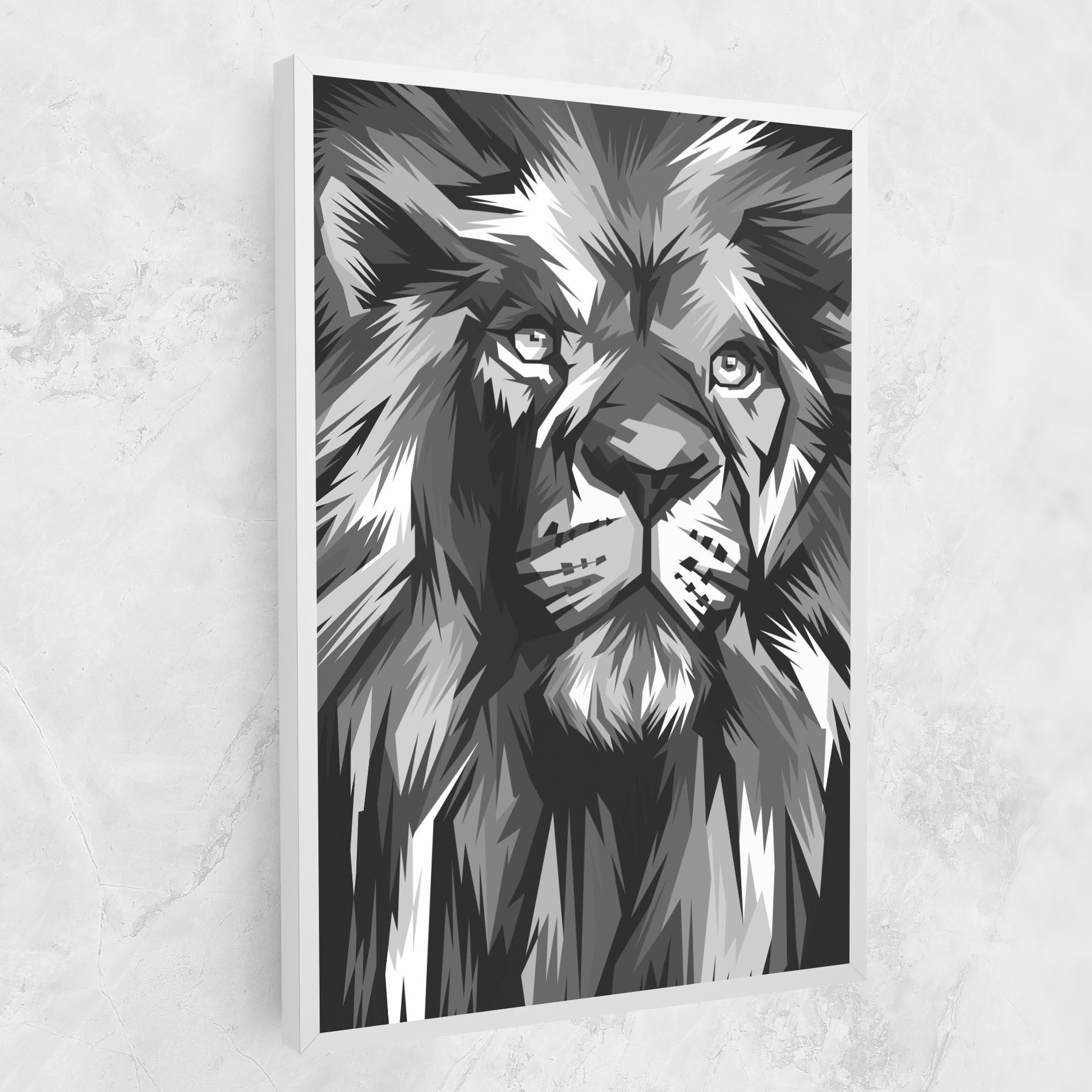 Картина на платно Grey Head Lion mockup 1