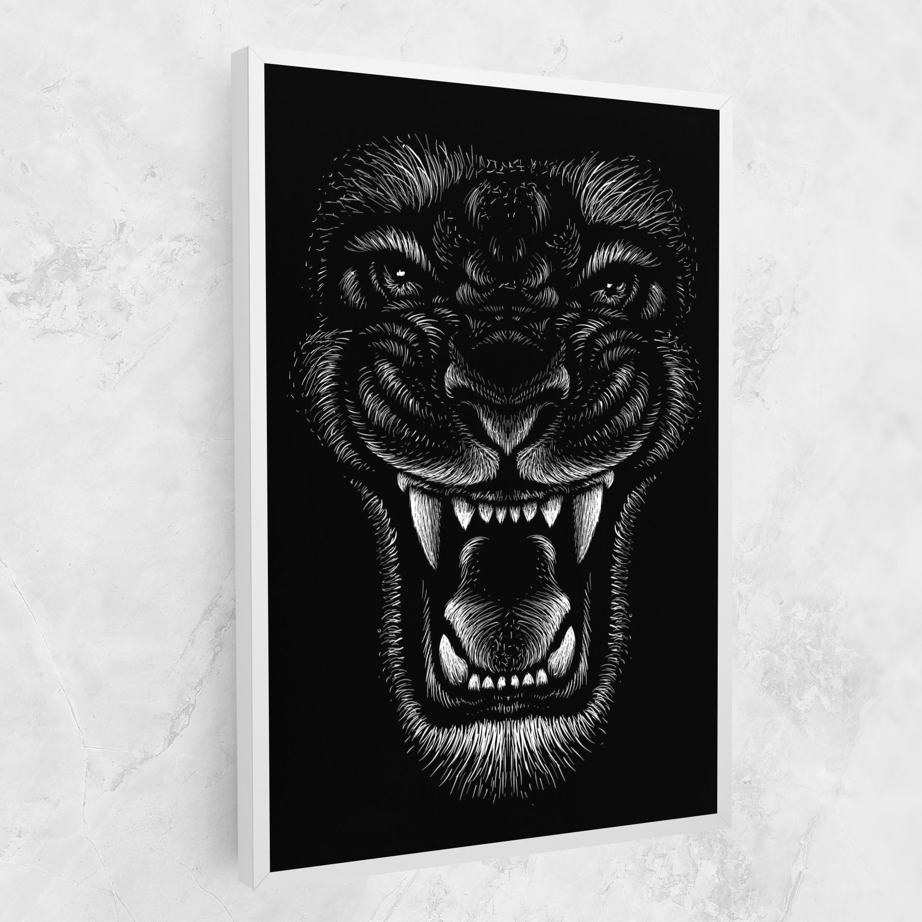 Картина на платно Lion Bite mockup 1