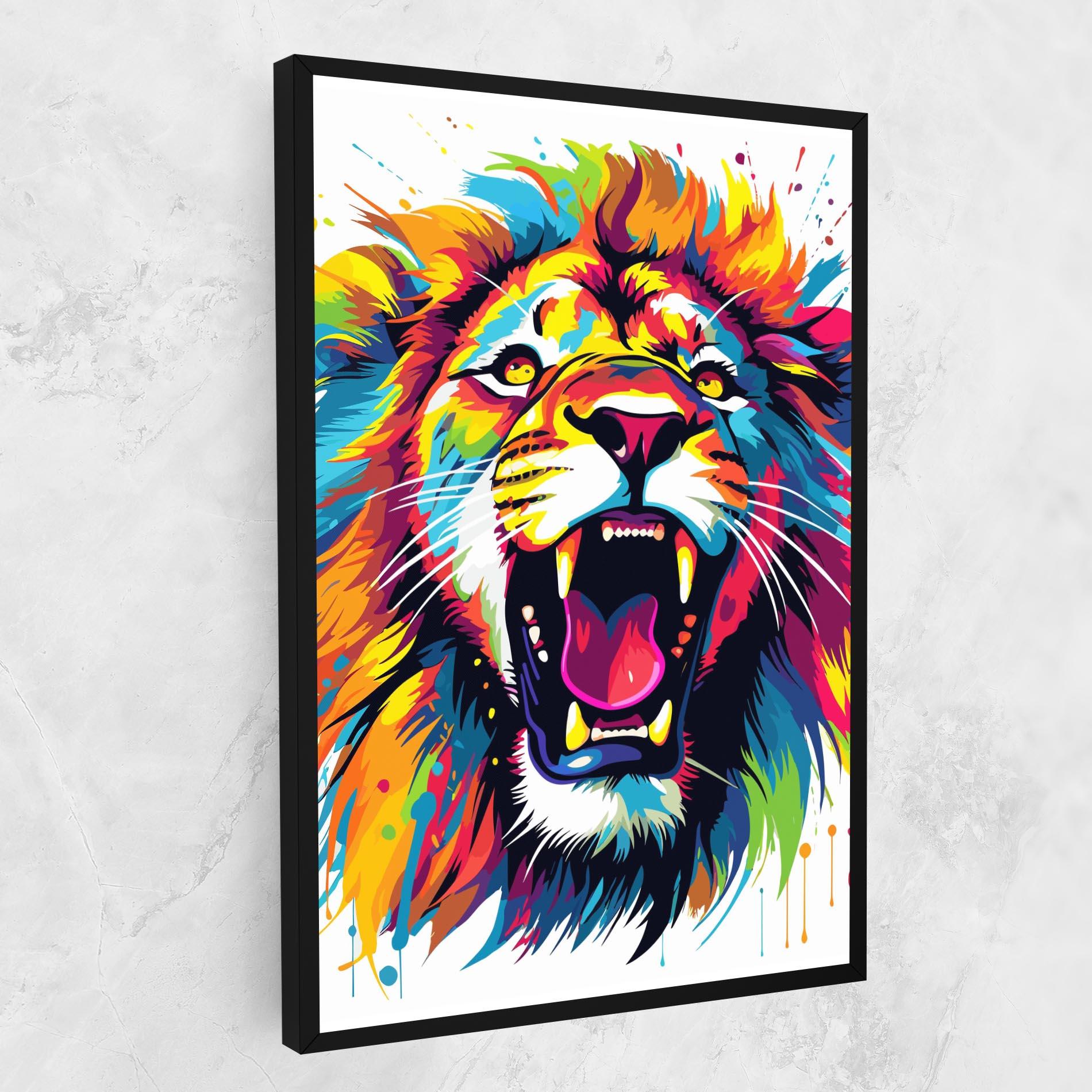 Картина на платно Angry Lion Mix mockup 1