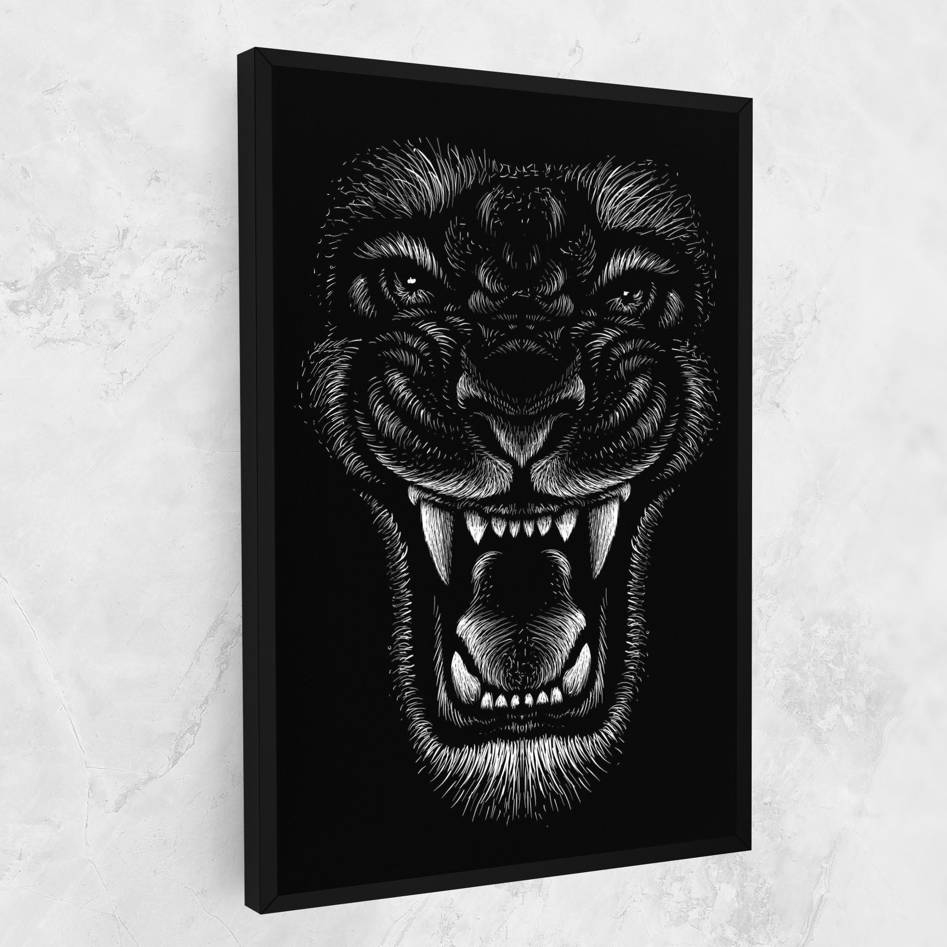 Картина на платно Lion Bite mockup 1
