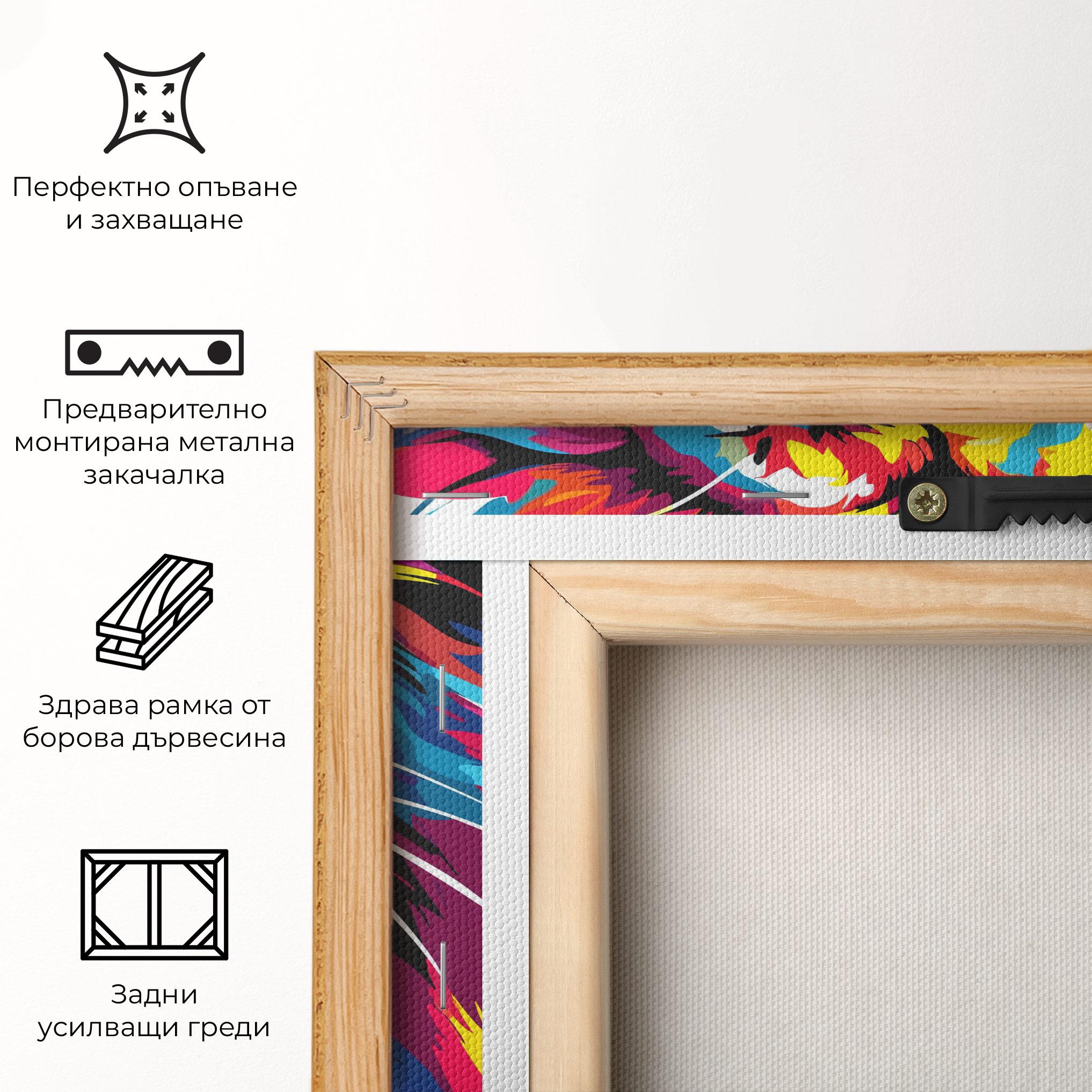 Картина на платно Angry Lion Mix mockup 5