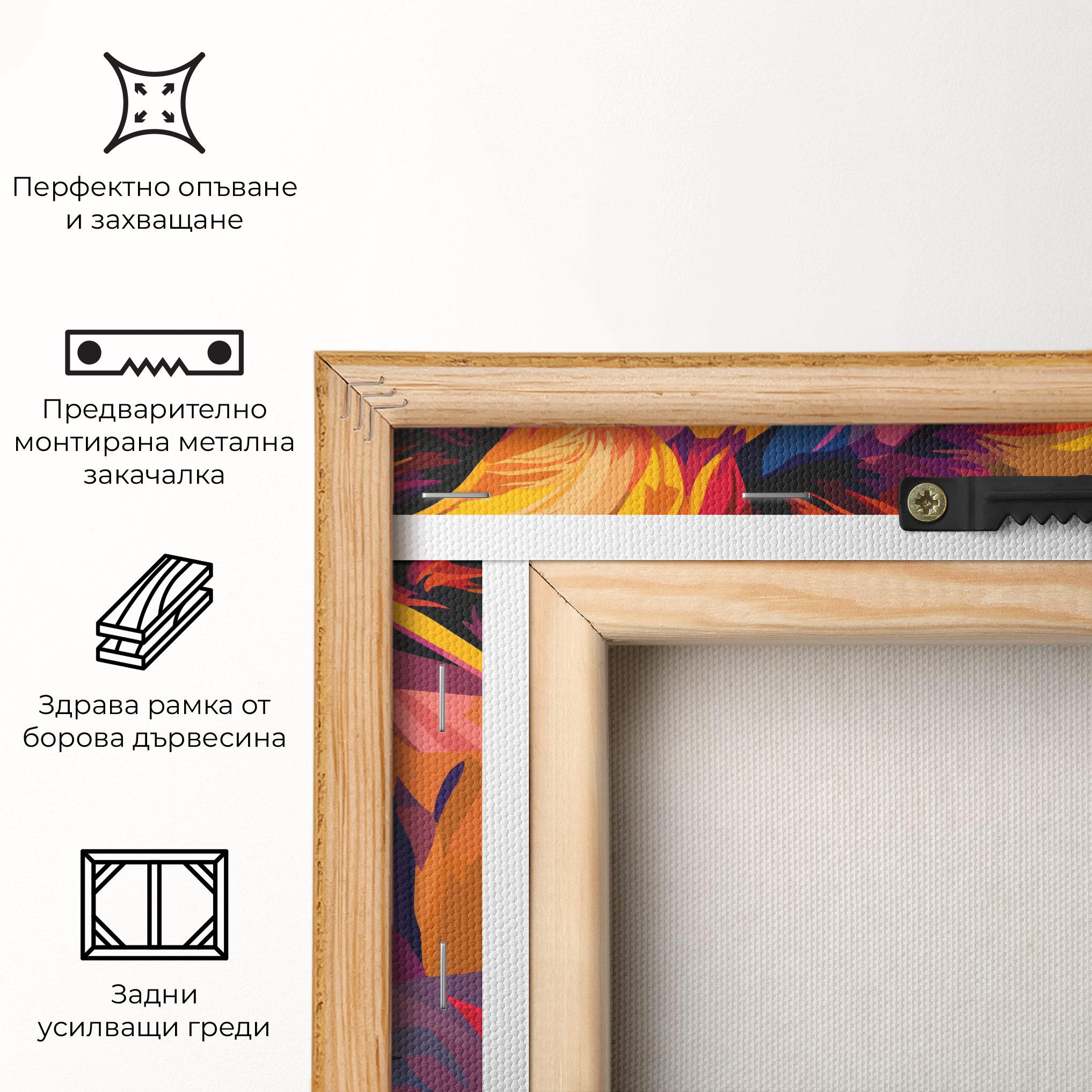 Картина на платно Colorful Lion mockup 5