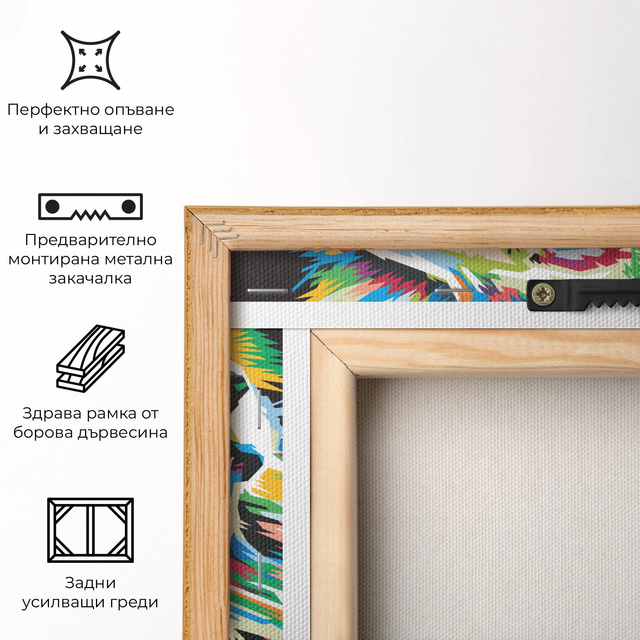 Картина на платно Green Blue Lion mockup 5