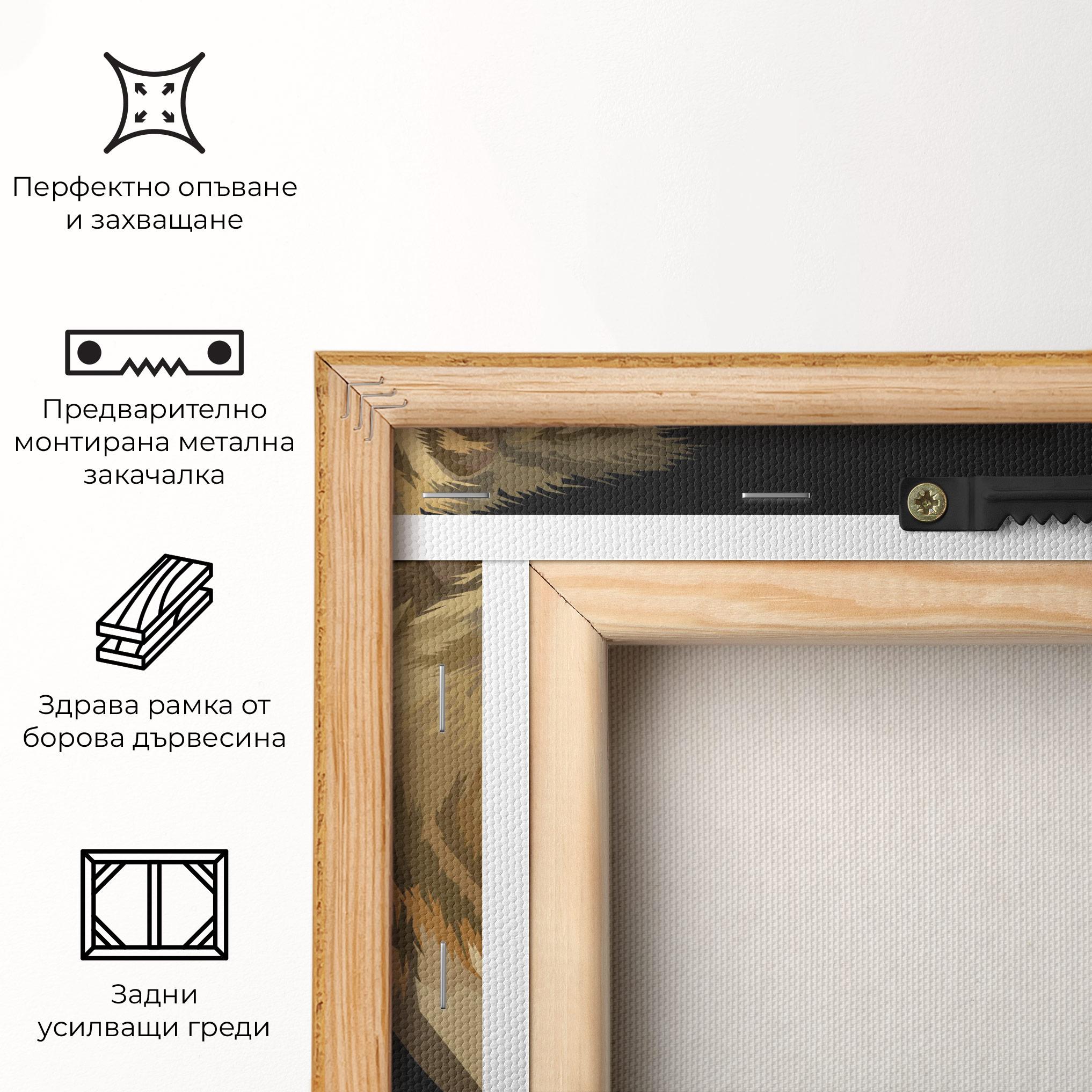 Картина на платно Lion Art On Black mockup 5