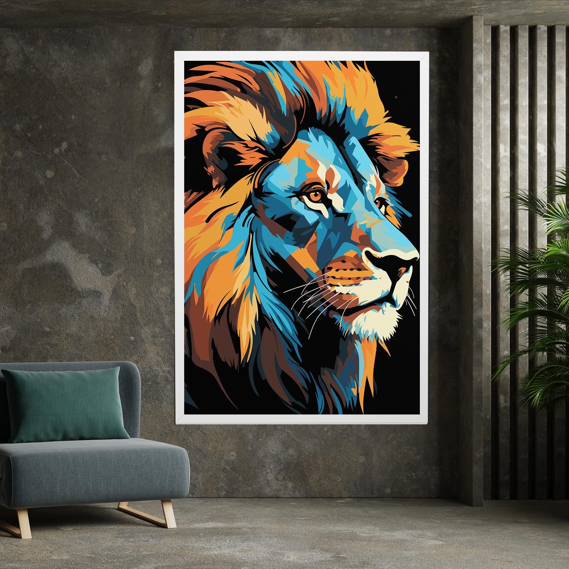 Blue Yellow Lion mockup 7