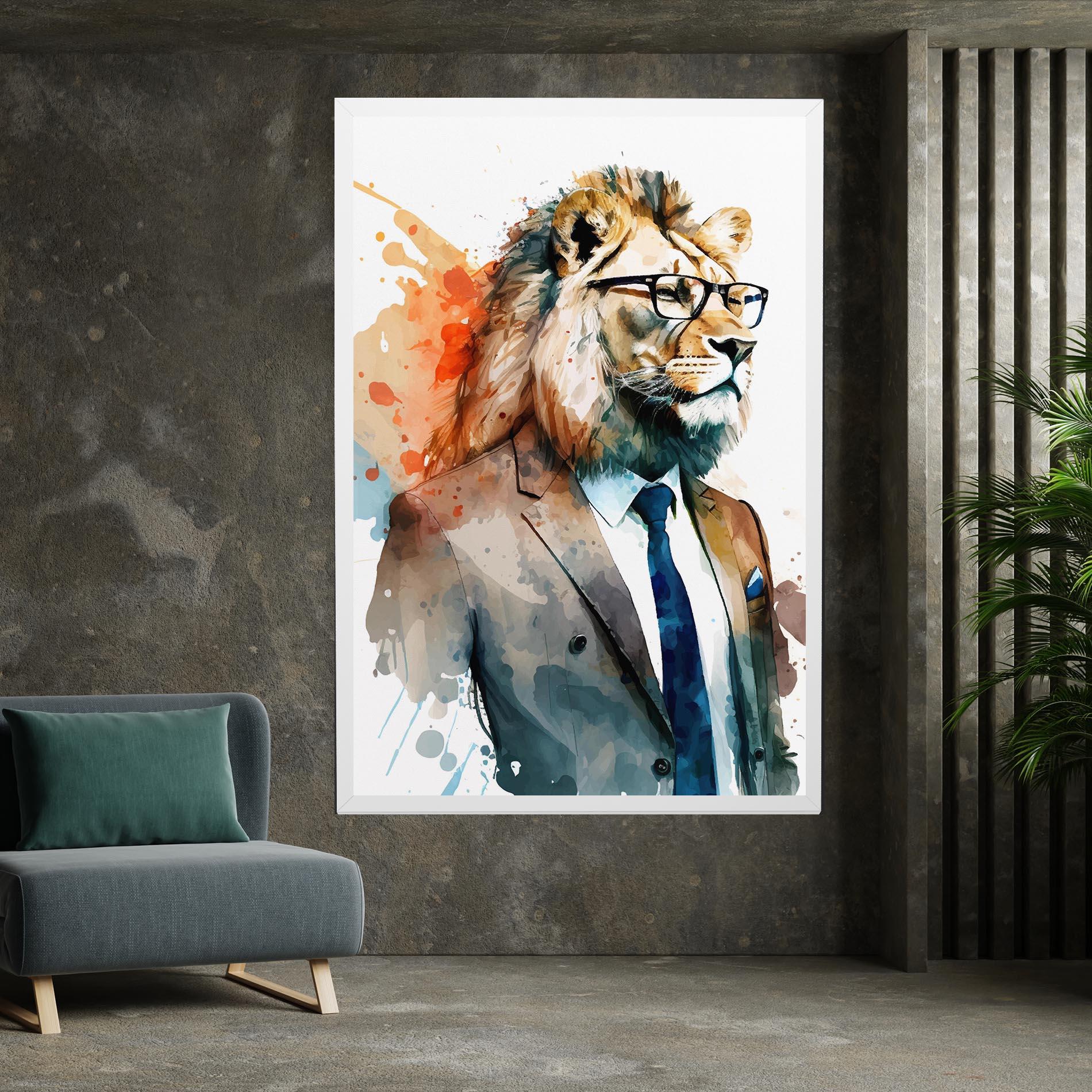 Картина на платно Brown Suit Lion mockup 7