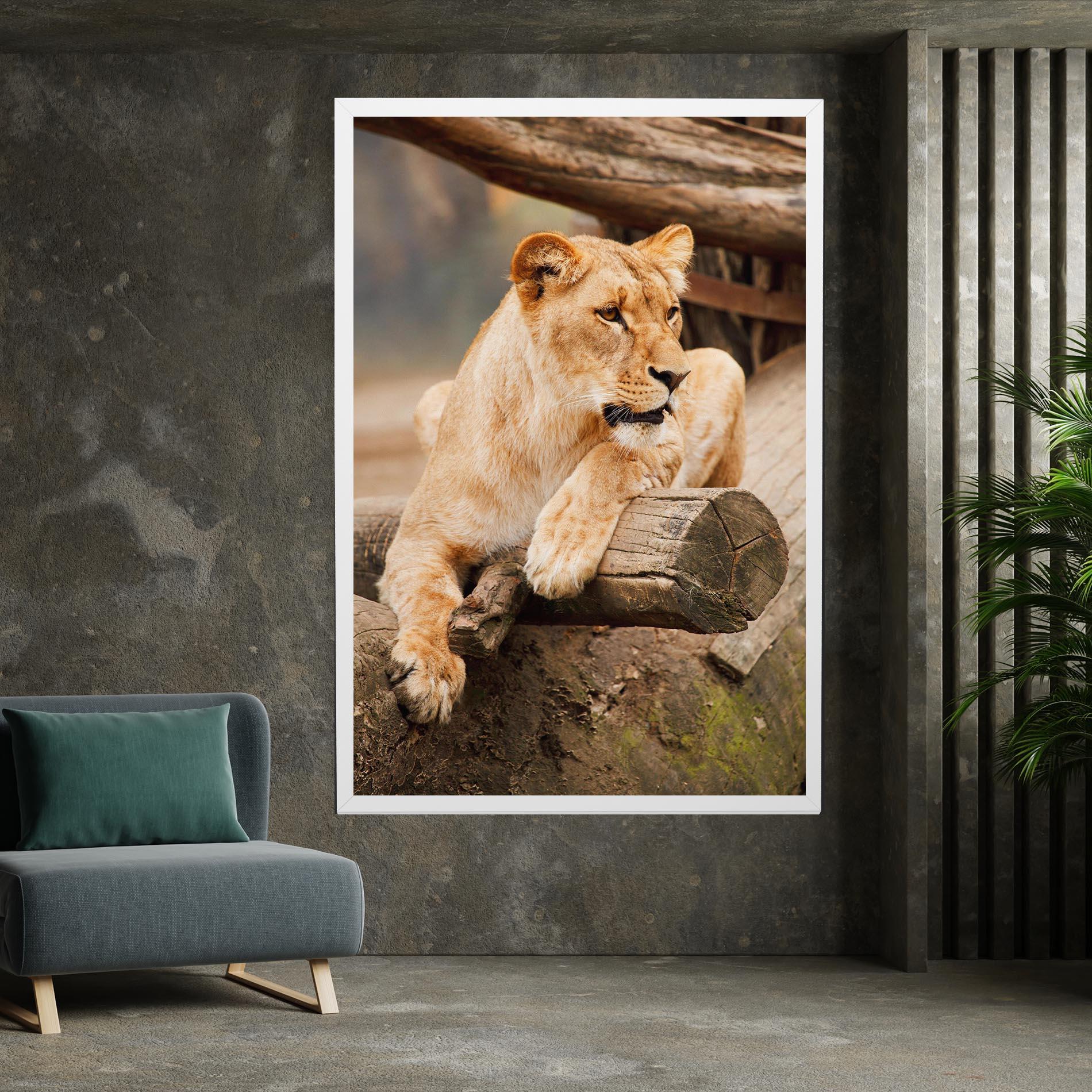 Картина на платно Female Lion Sitting mockup 7